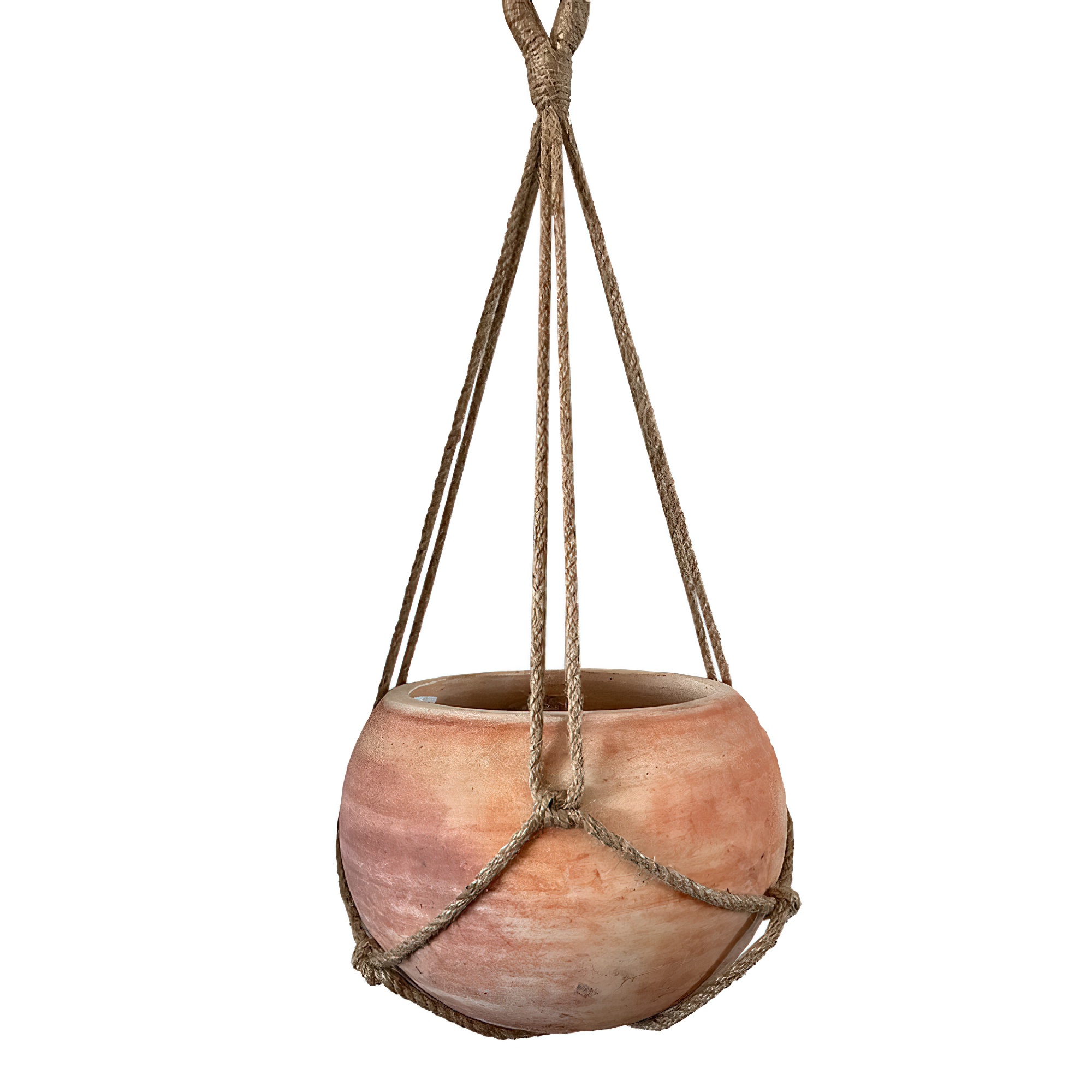 Lot de 2 pots de fleurs en terre cuite - forme sphérique - Waris
