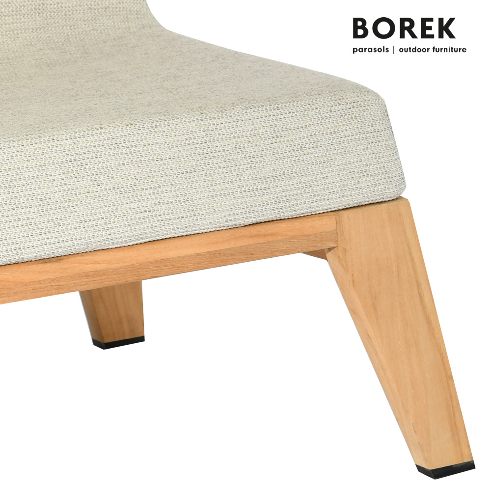 Chaise de jardin rembourrée en teck avec roulettes - Borek - Chaise hybride