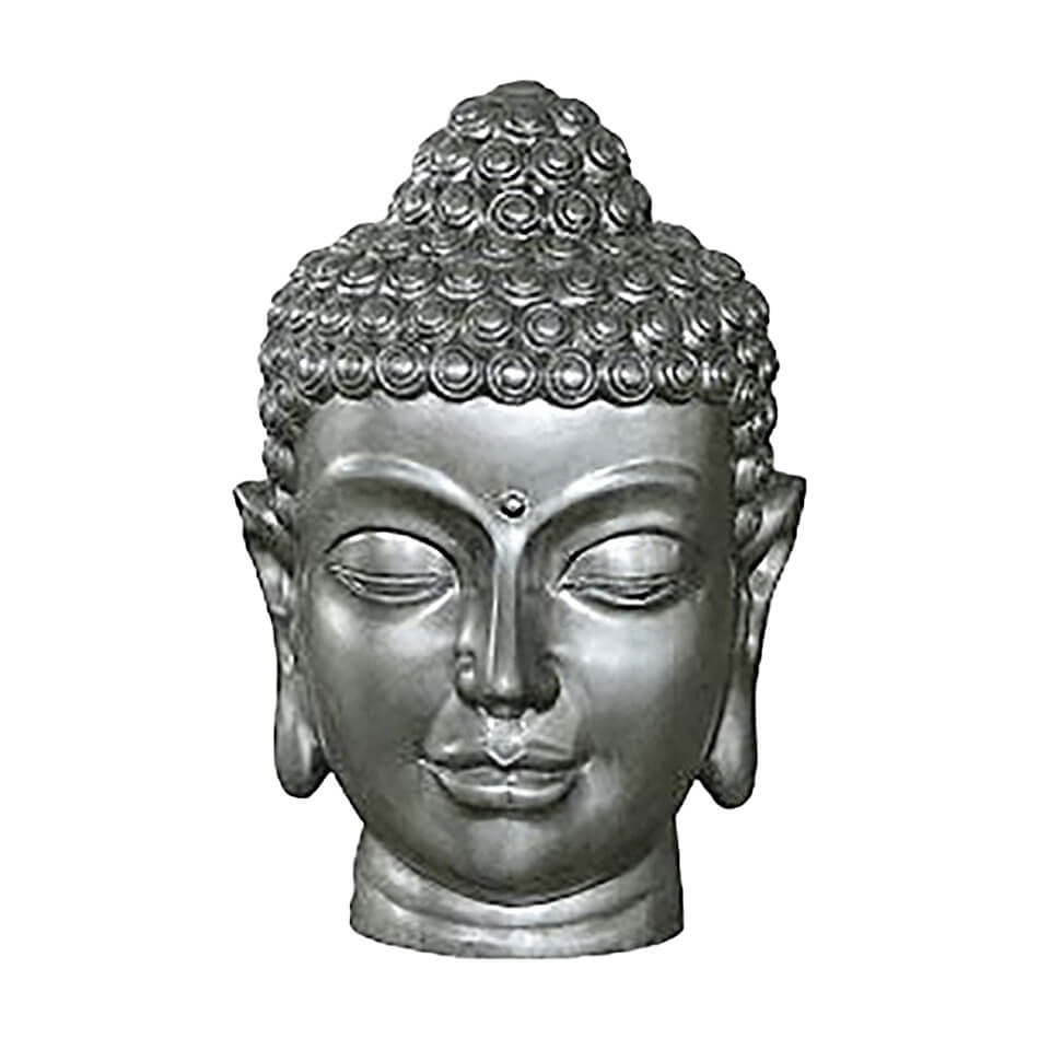 Tête de Bouddha en polystone - Argent - Intérieur - Lemlem / 74x55cm (HxDm)