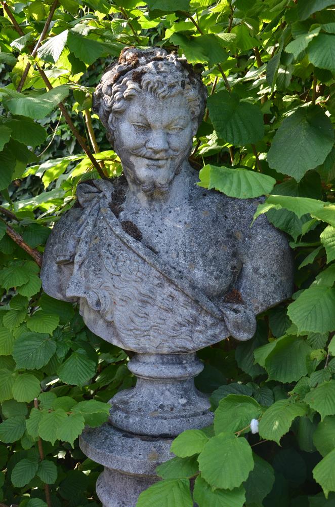 Buste en pierre dieu du vin - Bacchus / Sand