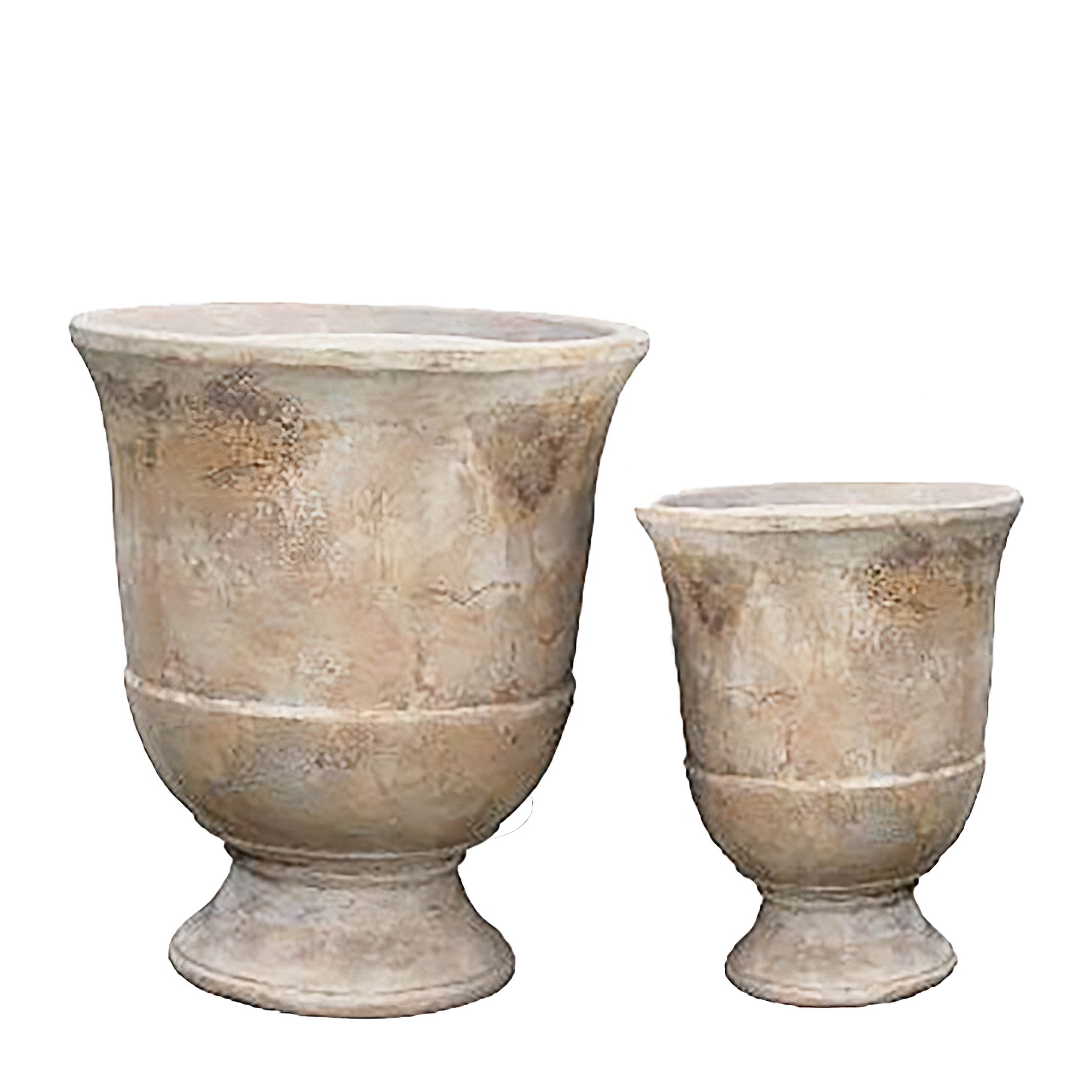 Set de 2 gobelets de jardin - Terracotta - Aspect antique - Extérieur - Jaela
