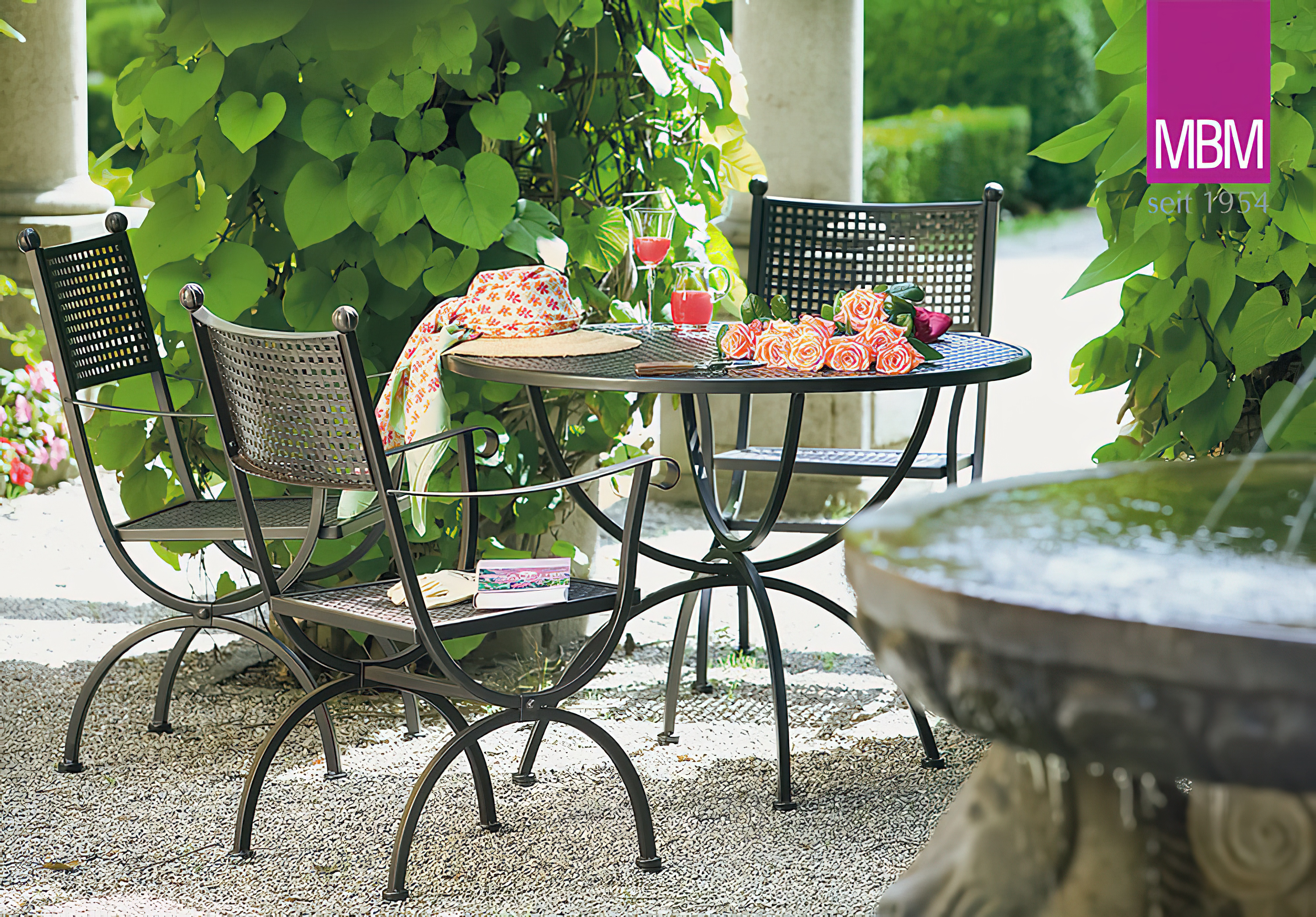 Fauteuil de jardin en métal - MBM - Fer - noir - Fauteuil Romeo