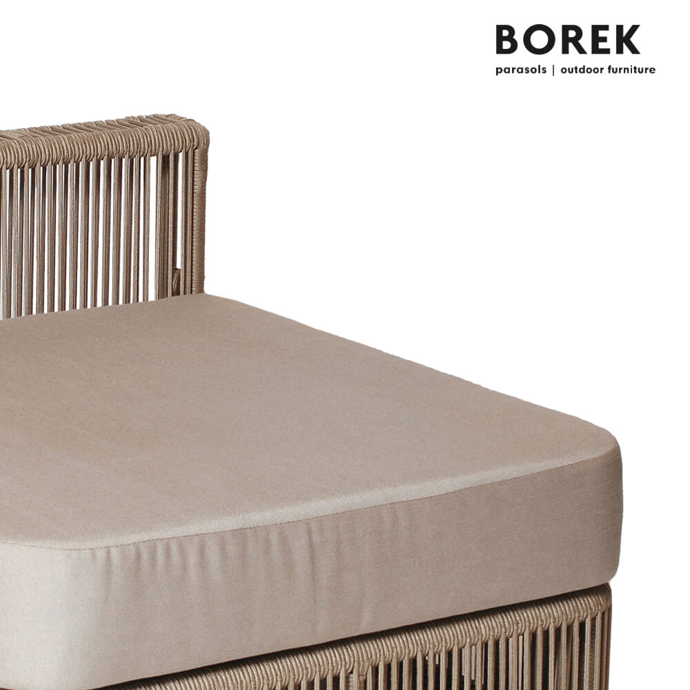 Salon de jardin module centre de Borek - aluminium - avec coussins - beige - Lincoln module de siège central