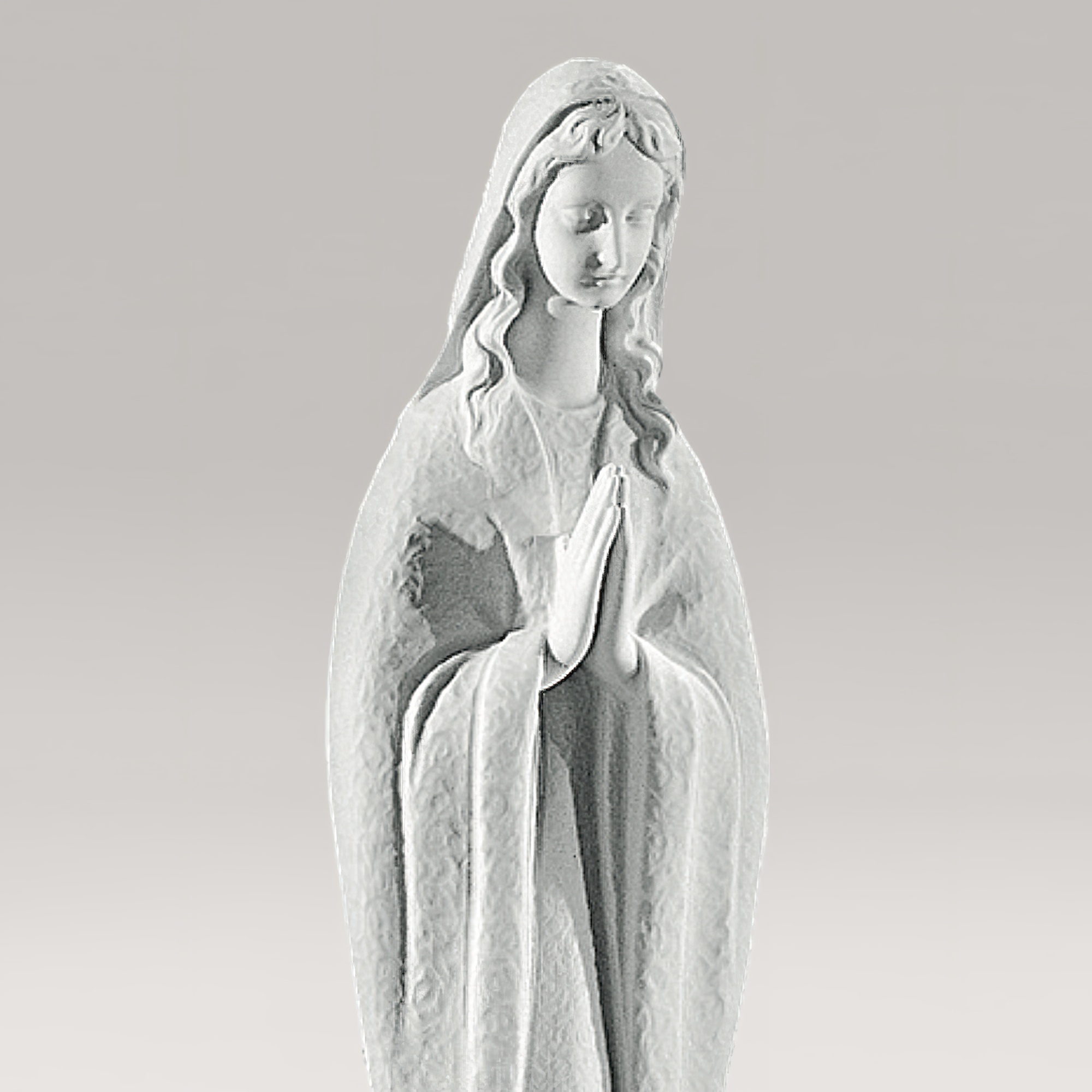 Mère de Dieu en prière en fonte de marbre - moderne - Maria Crossa