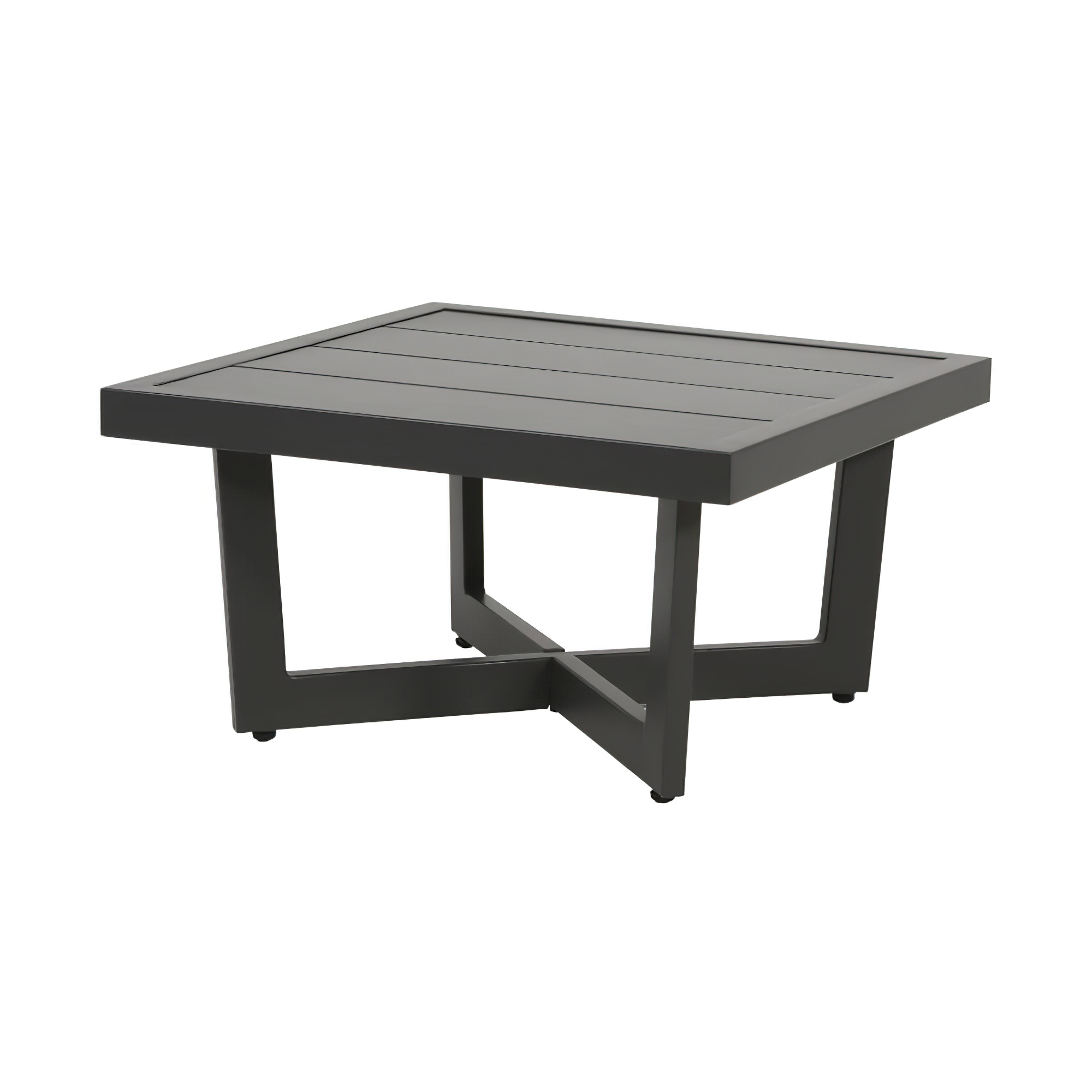 Tabouret de salon gris en aluminium avec coussin - Tabouret de jardin Briun