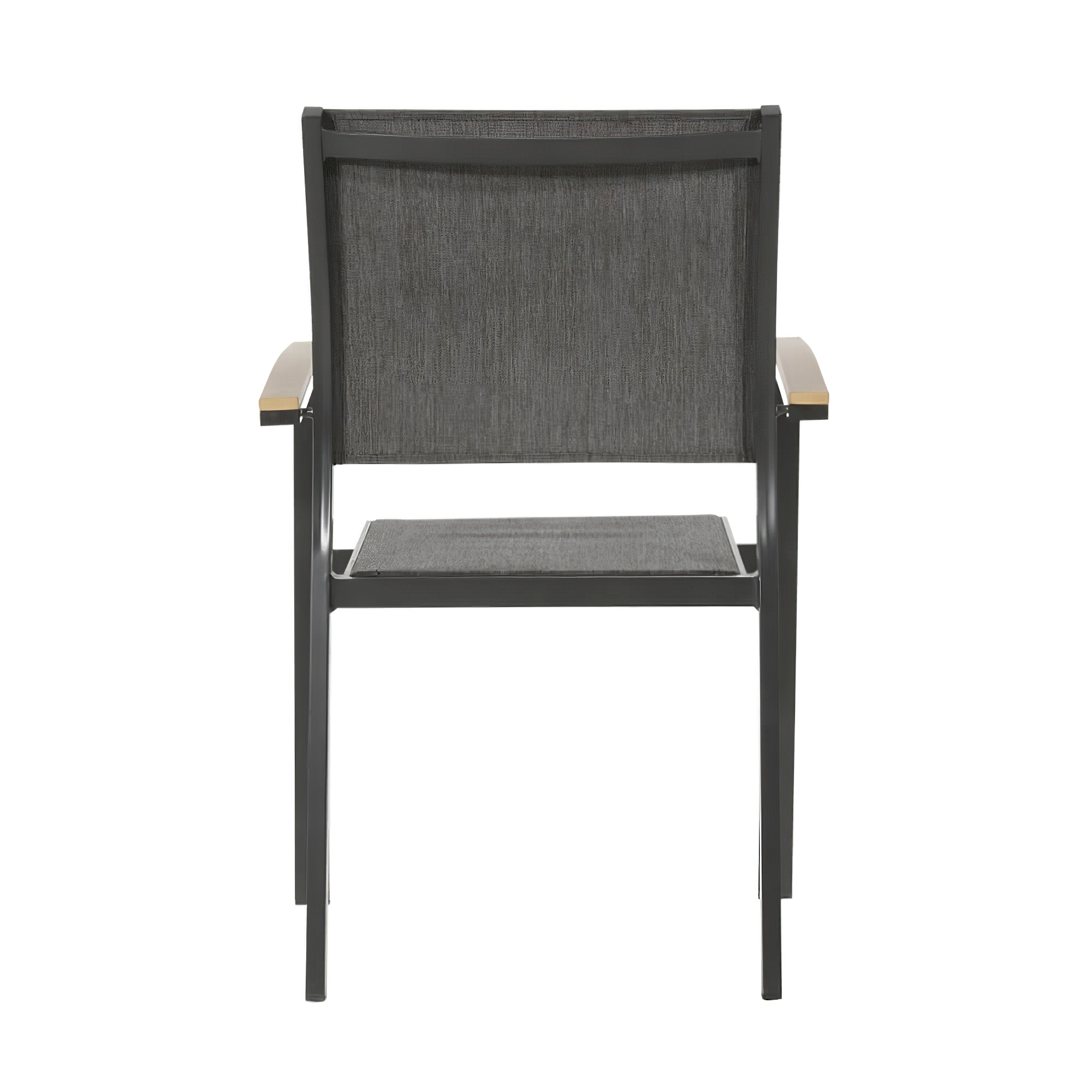 Chaise de jardin anthracite avec finition en teck - Chaise de jardin Turin