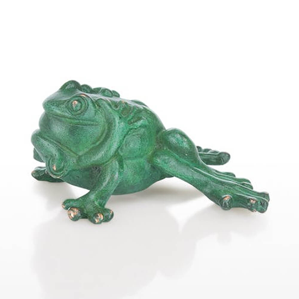 Décoration de jardin unique - grenouilles vertes en bronze - grenouilles feuillues