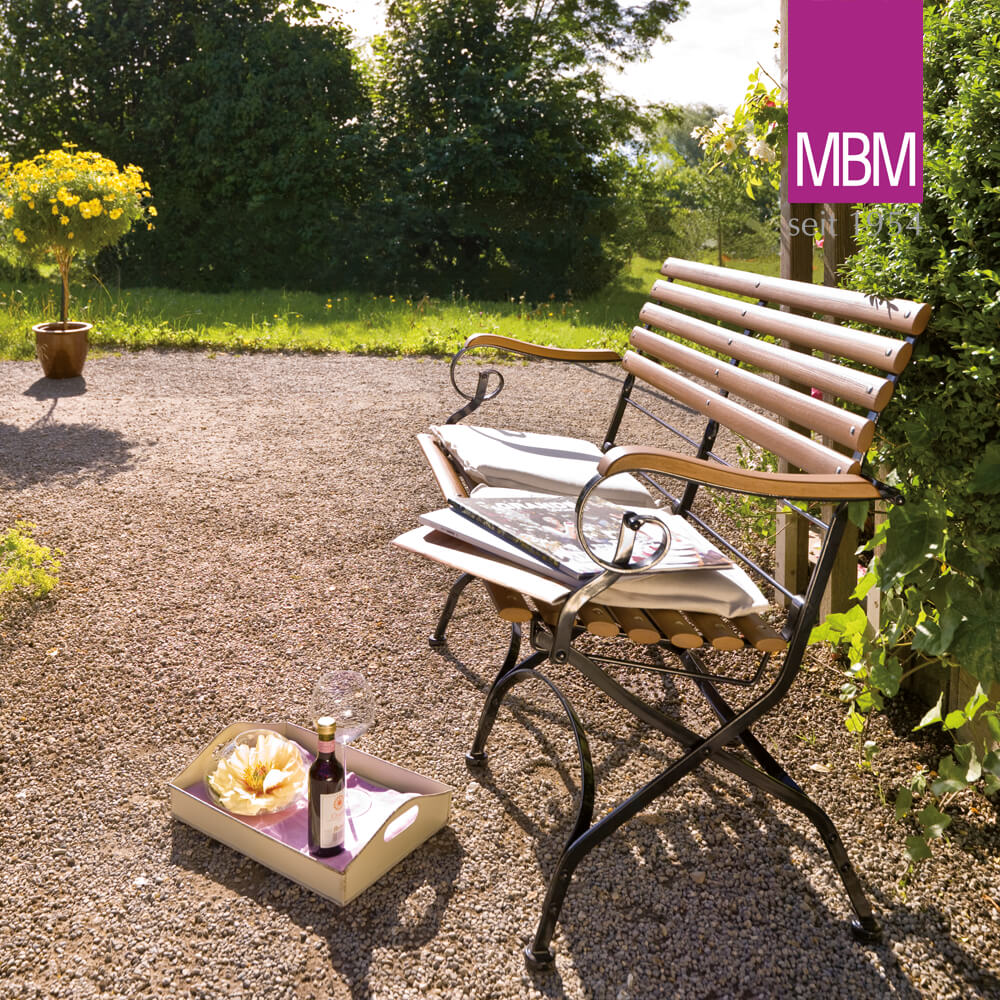 Banc de jardin 2 places en fer forgé & Resysta - style campagnard - MBM - Bank Brazil
