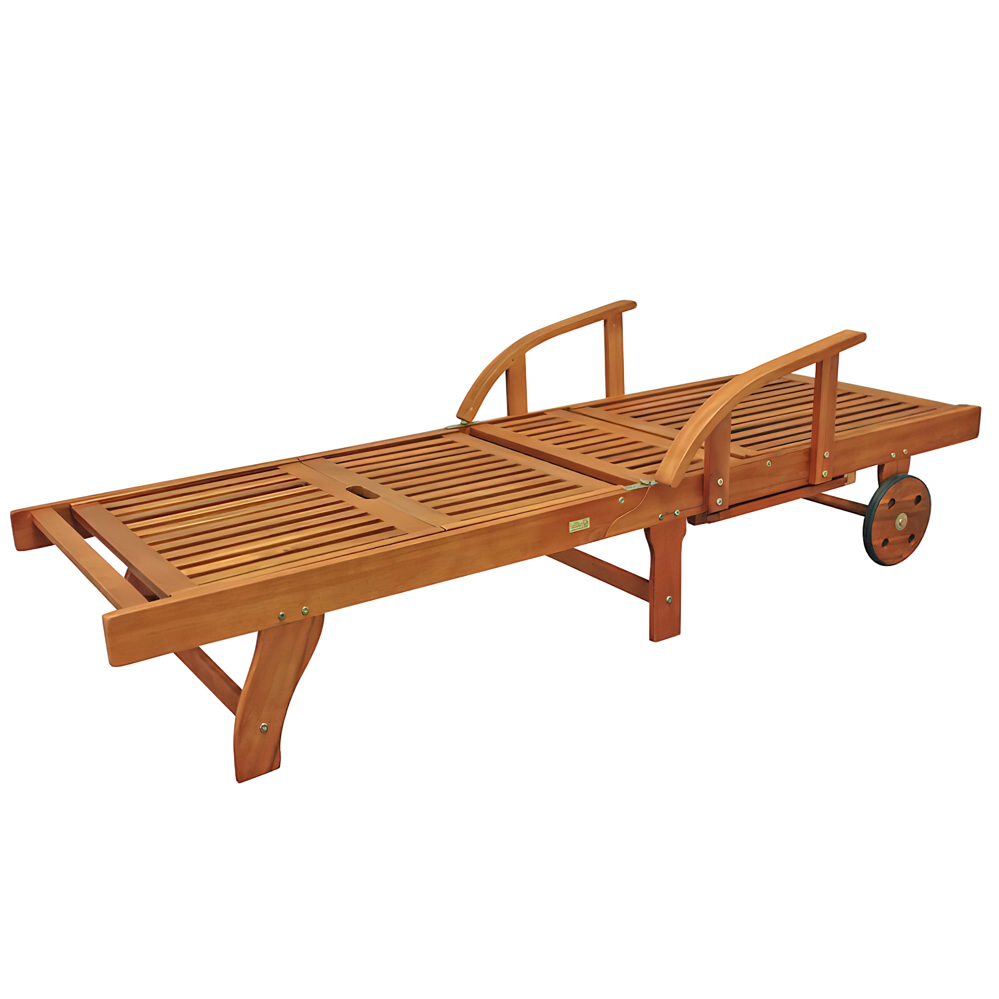 Relax chaise longue de jardin en bois avec roues - pliable - confortable - Acerosae Chaise longue de jardin
