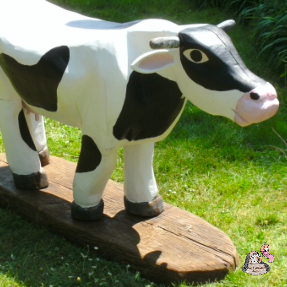 Vache en bois peint Figurine décorative d'extérieur - Die Holzidee - Bertha Kuh