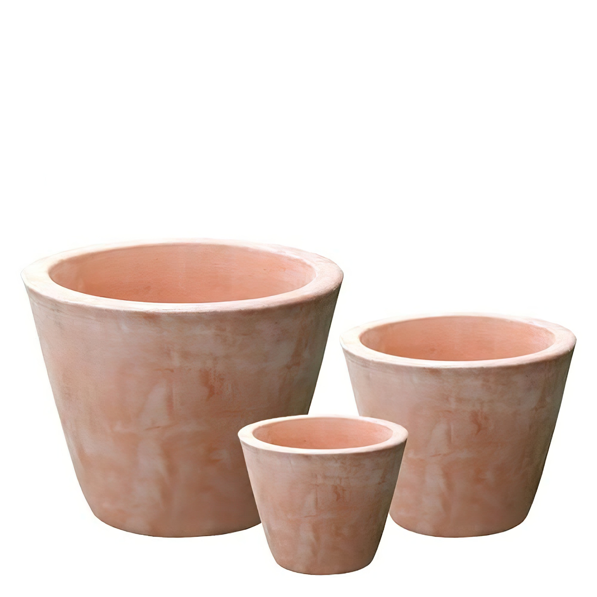 Set de 3 pots de fleurs - Rond - Terracotta - Kalifa