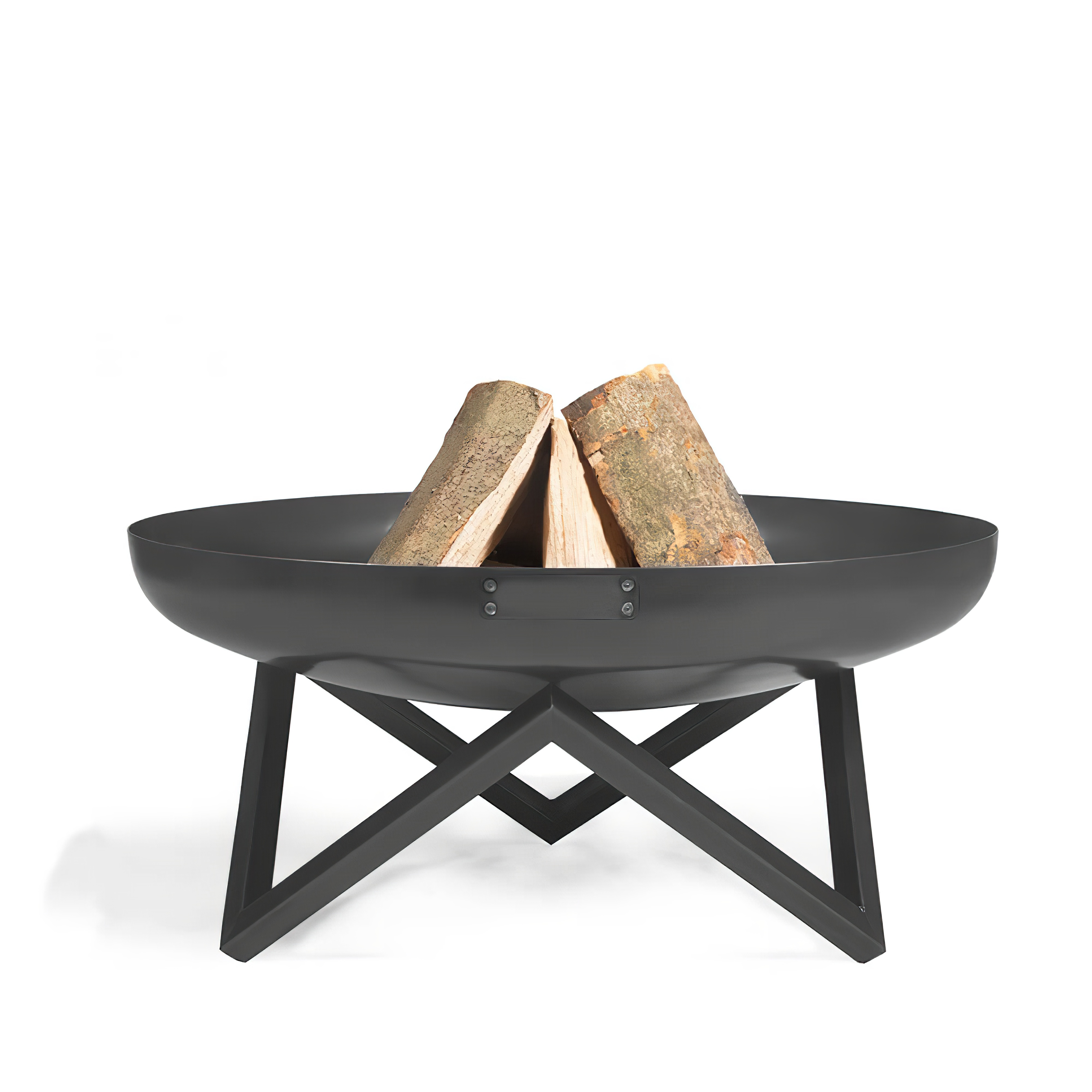 Bassin de feu moderne en acier sur pied en forme de dents - Chamas Bassin de feu / 80cm / sans couvercle