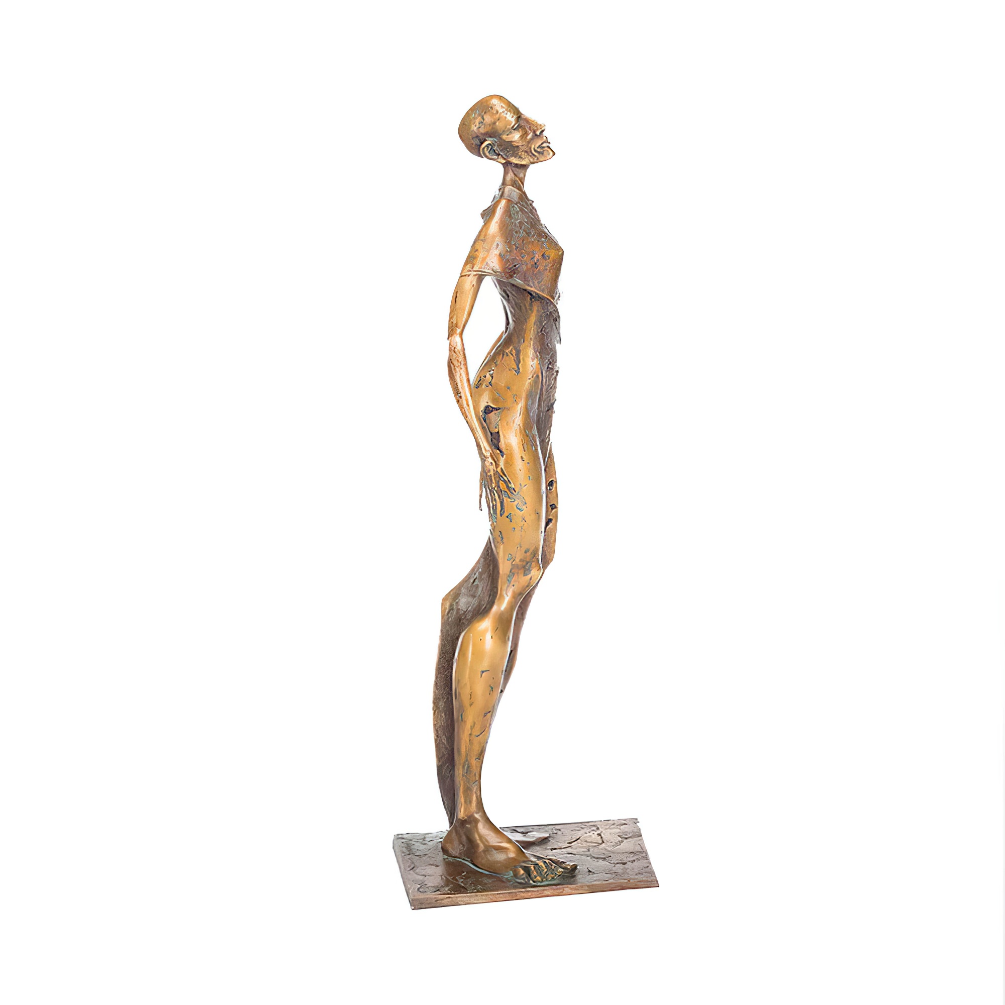 Homme stylisé avec cape en bronze - Hiver