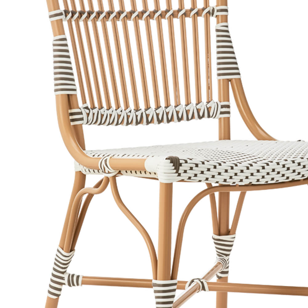Chaise de jardin résistante aux intempéries en rotin d'aluminium avec dossier - Chaise de jardin Levi