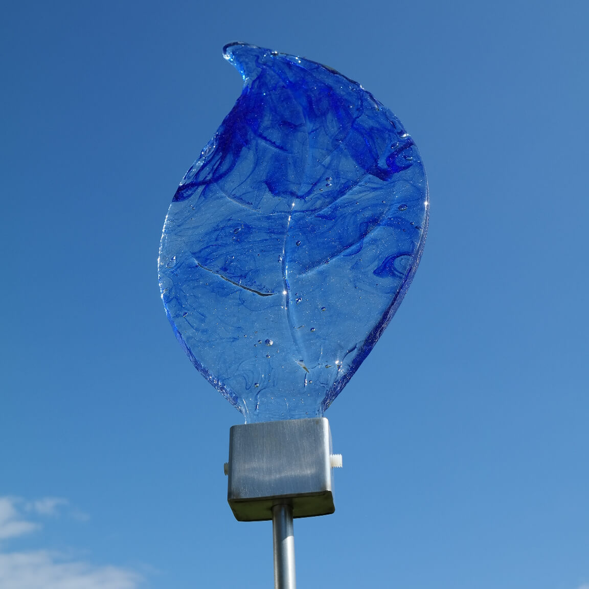 Carillon en forme de feuille en acier inoxydable & verre - Leoga