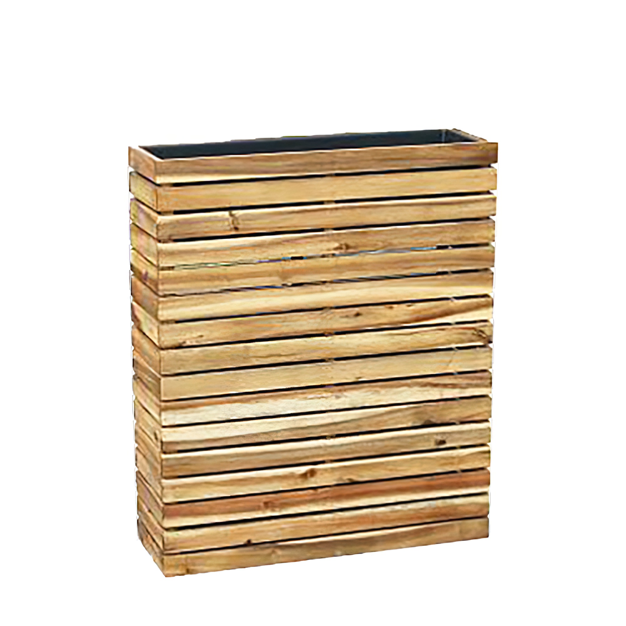 XXL Séparateur de pièce à planter en bois d'acacia avec insert - Angulaire - Emil / 75x91x23cm (HxLxP) / avec indicateur de niveau d'eau