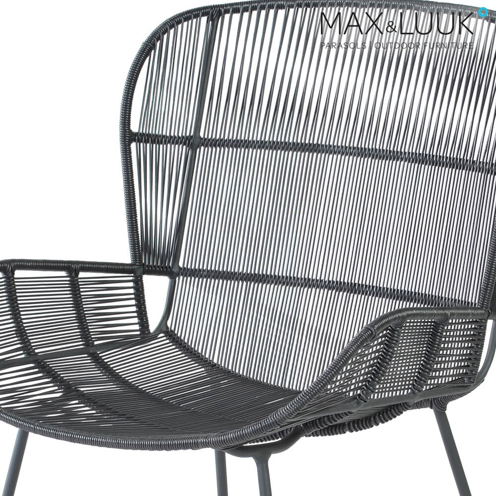Chaise de jardin moderne en acier et plastique - Max&Luuk - Faye Chaise de jardin / Anthracite