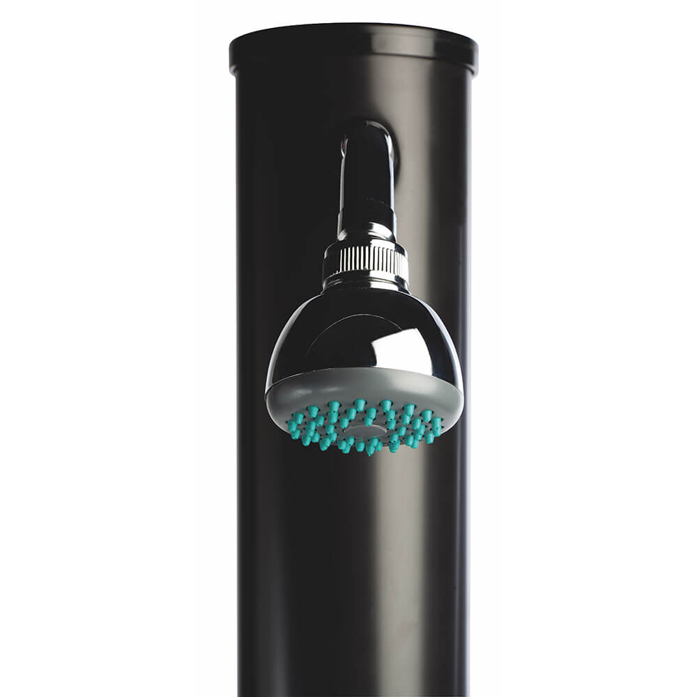 Douche solaire d'extérieur en noir - polypropylène - à fixer - réservoir d'eau de 20l - Asterope / avec paillasson