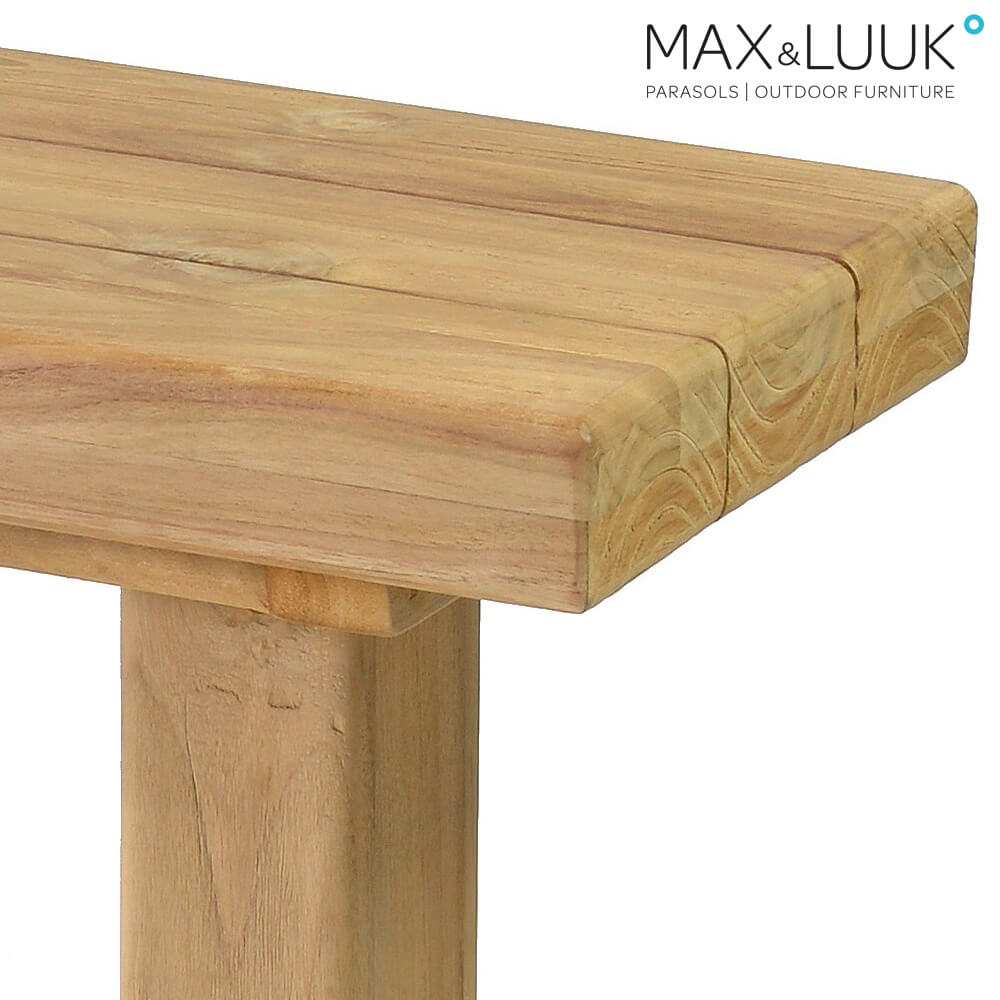 Banc de jardin sobre en teck sans dossier - Max&Luuk - Bruce Banc de jardin