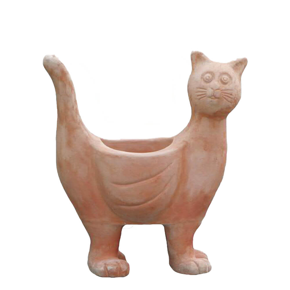 Figurine de chat en pot - terre cuite - Bella