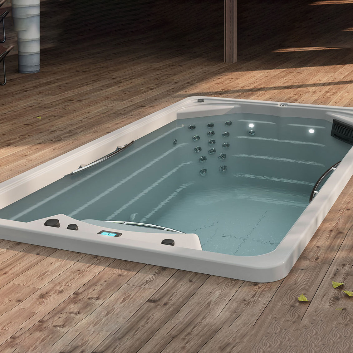 Grand spa de nage pour le jardin - à poser ou à enterrer - Eridna / autoportante / avec système de filtration et de pompage
