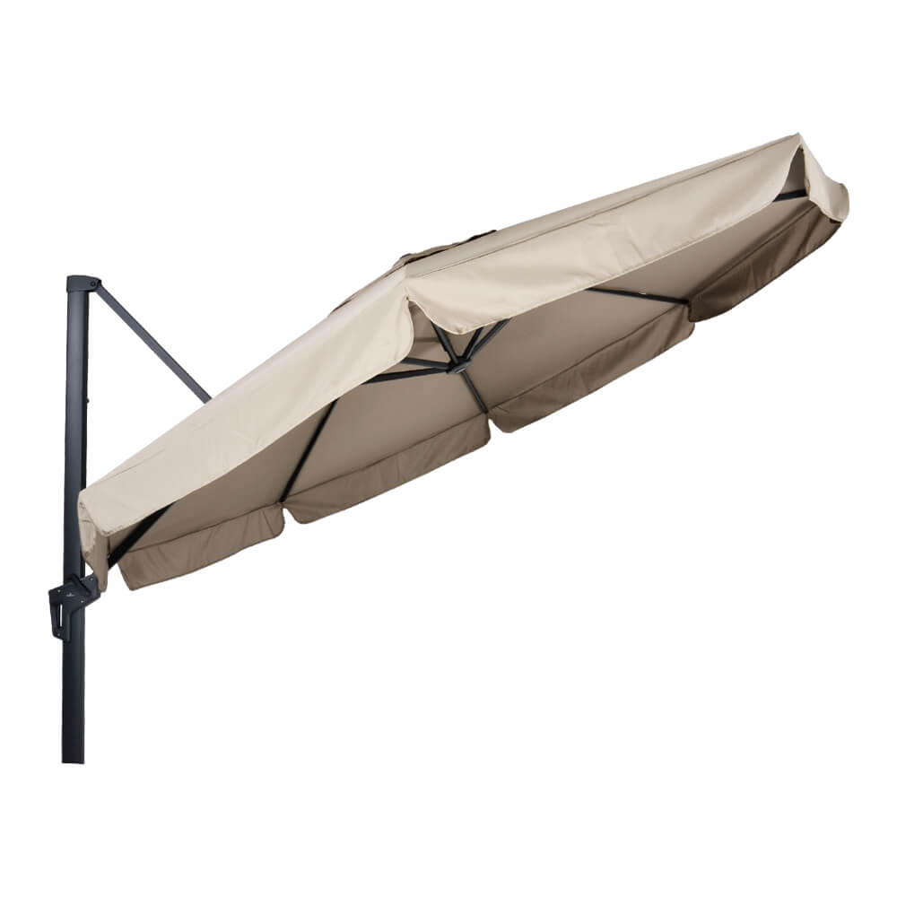 Grand parasol avec volant - 350cm - Parapluie Zedu / Gris