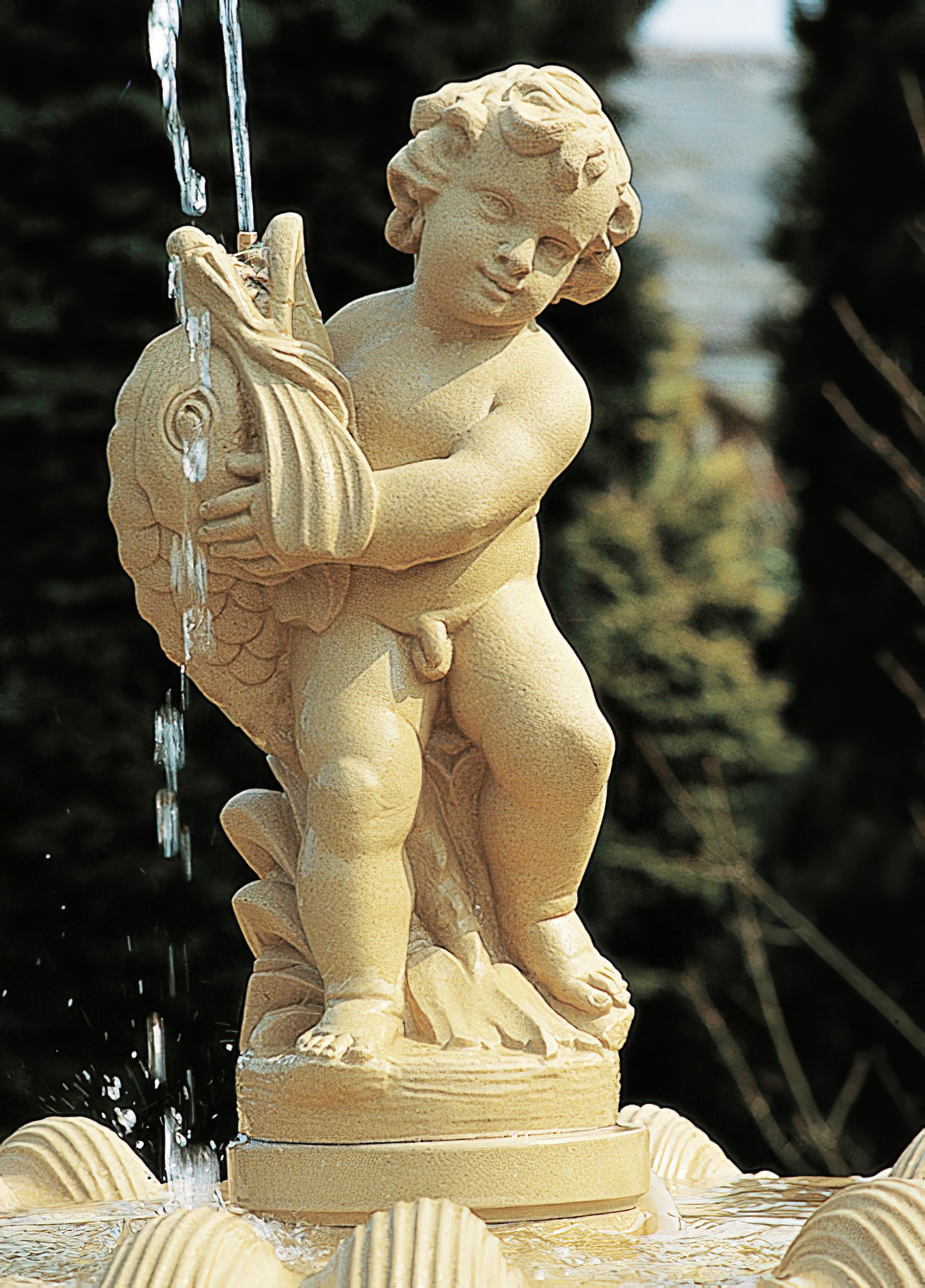 Gargouille Putte Statue en pierre - Ampthill Park / Sand