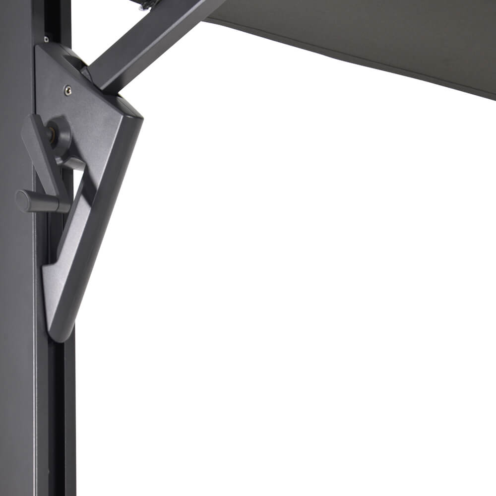 Grand parasol rond avec armature anthracite - 350cm - Parapluie Frema / Gris
