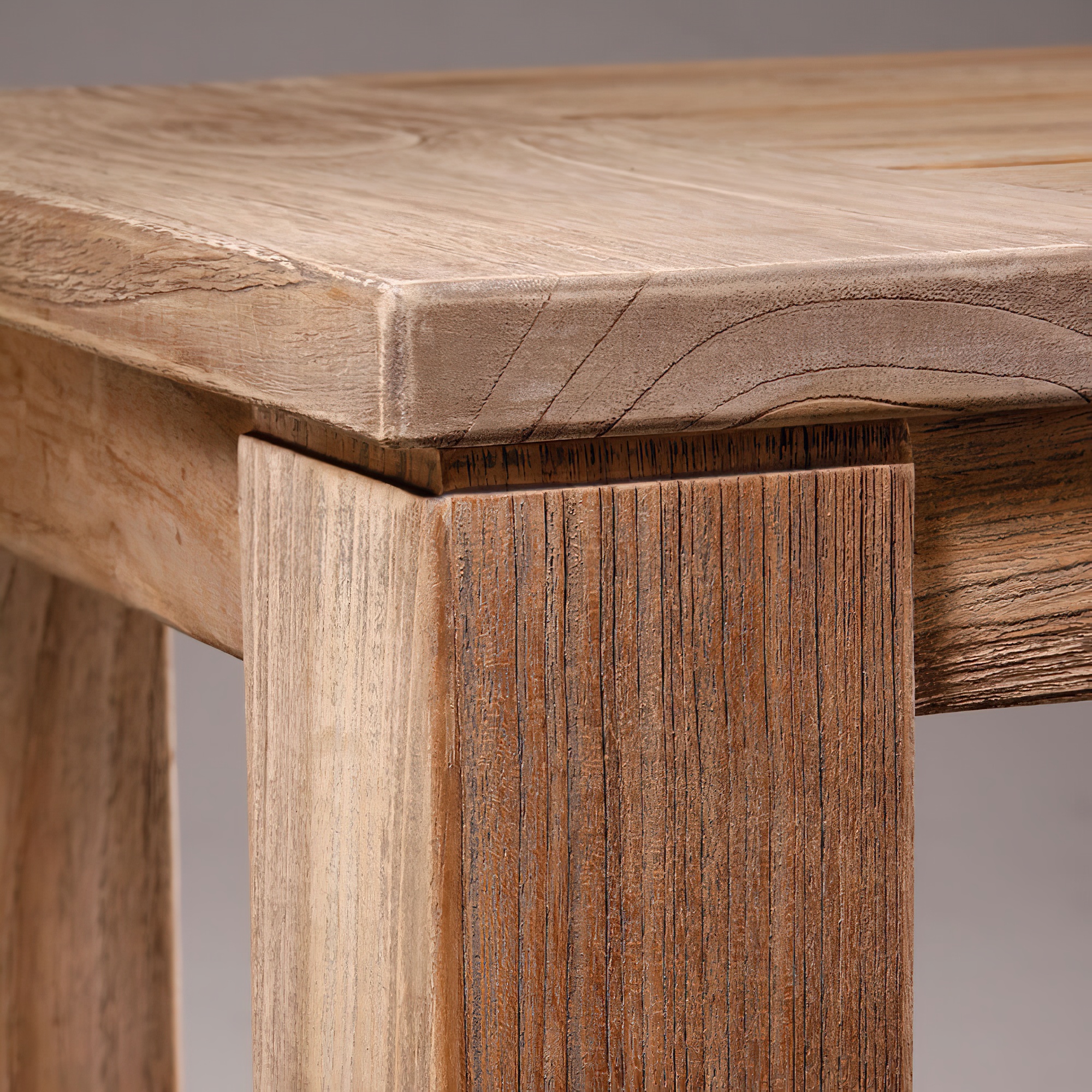 Table de jardin en teck 160cm - Table en bois Brun / 75x160x160cm (hxlxp)