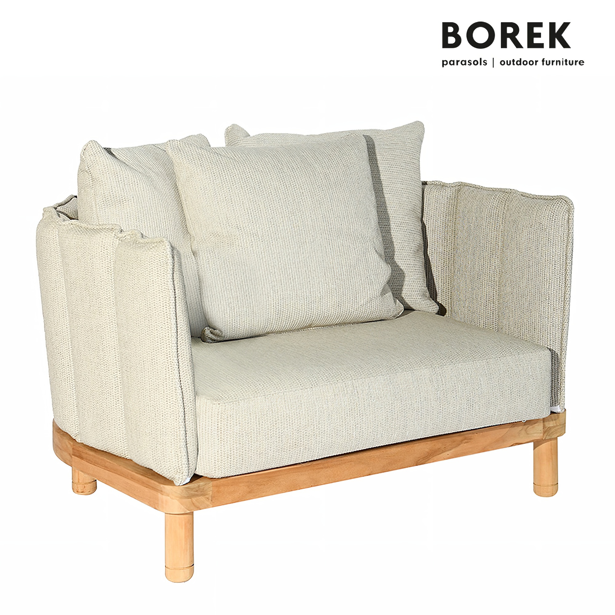 Borek Garten Loungesessel inkl. Sitz- und Dekokissen - verschiedene Farben - Softline Loungechair / Beige