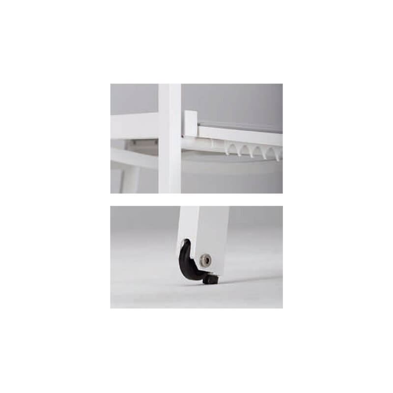 Chaise longue de jardin avec roulettes et dossier réglable - Spirabilis Chaise longue / Blanc