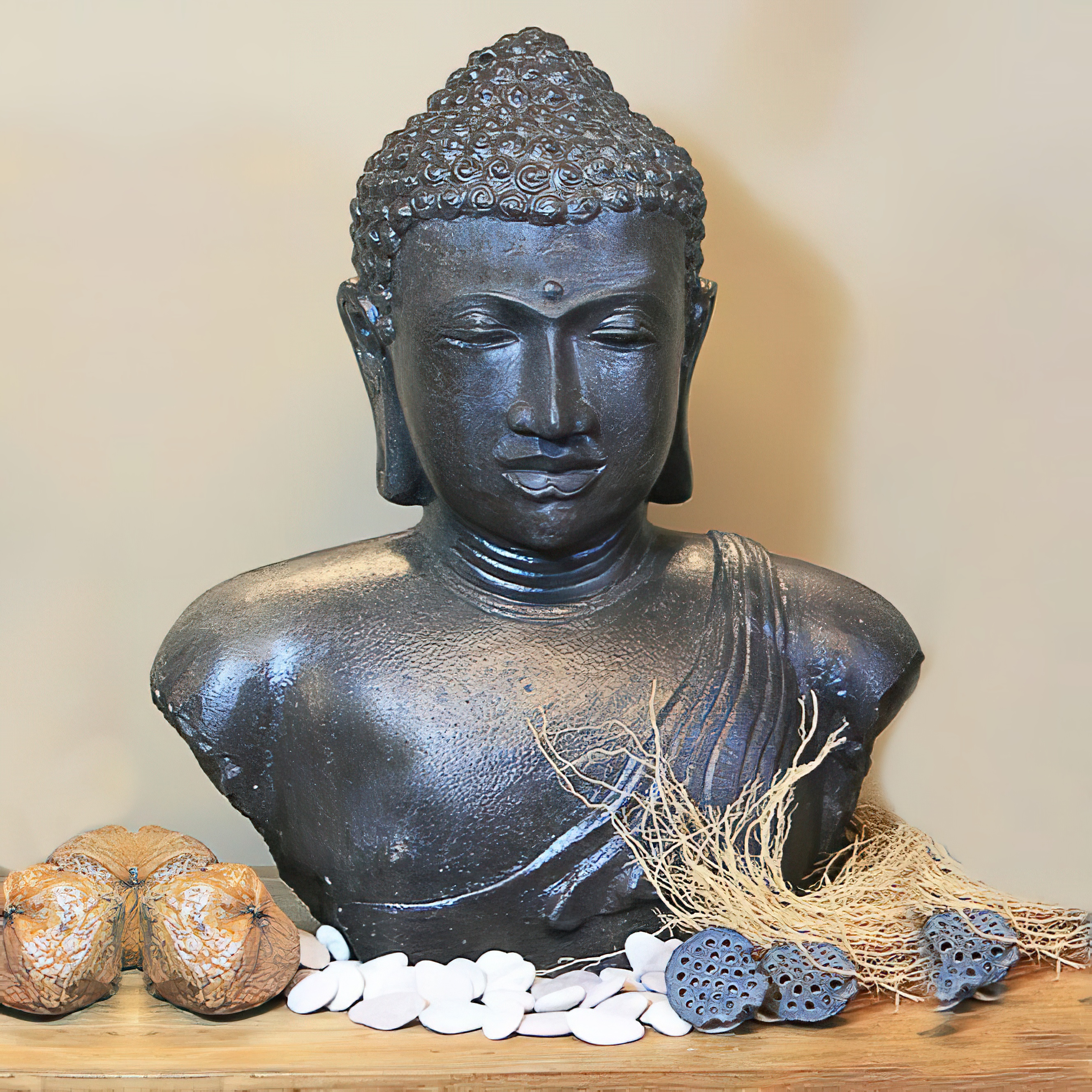 Précieuse tête de bouddha Chunni en pierre