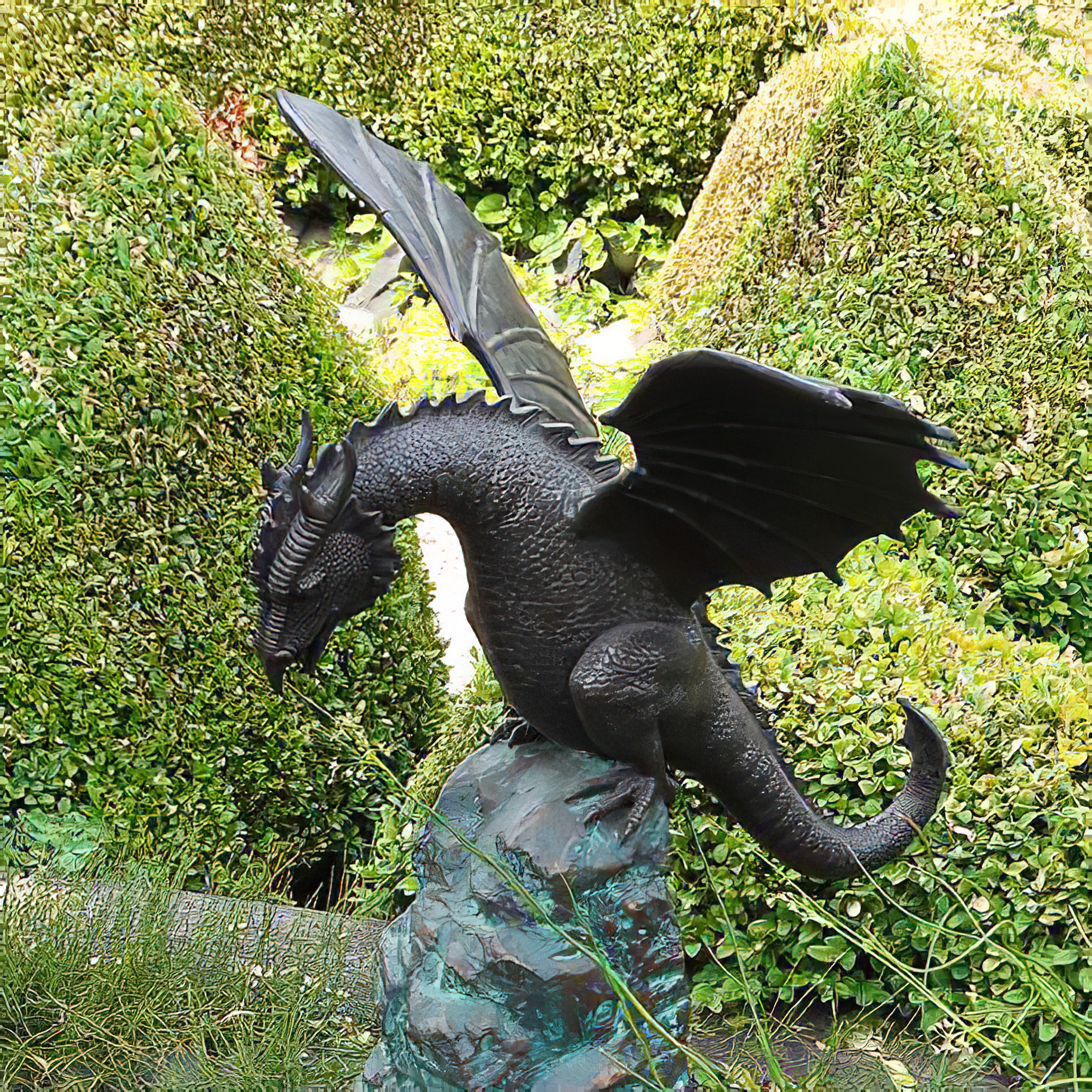 Noble dragon comme gargouille en bronze - Celeritas