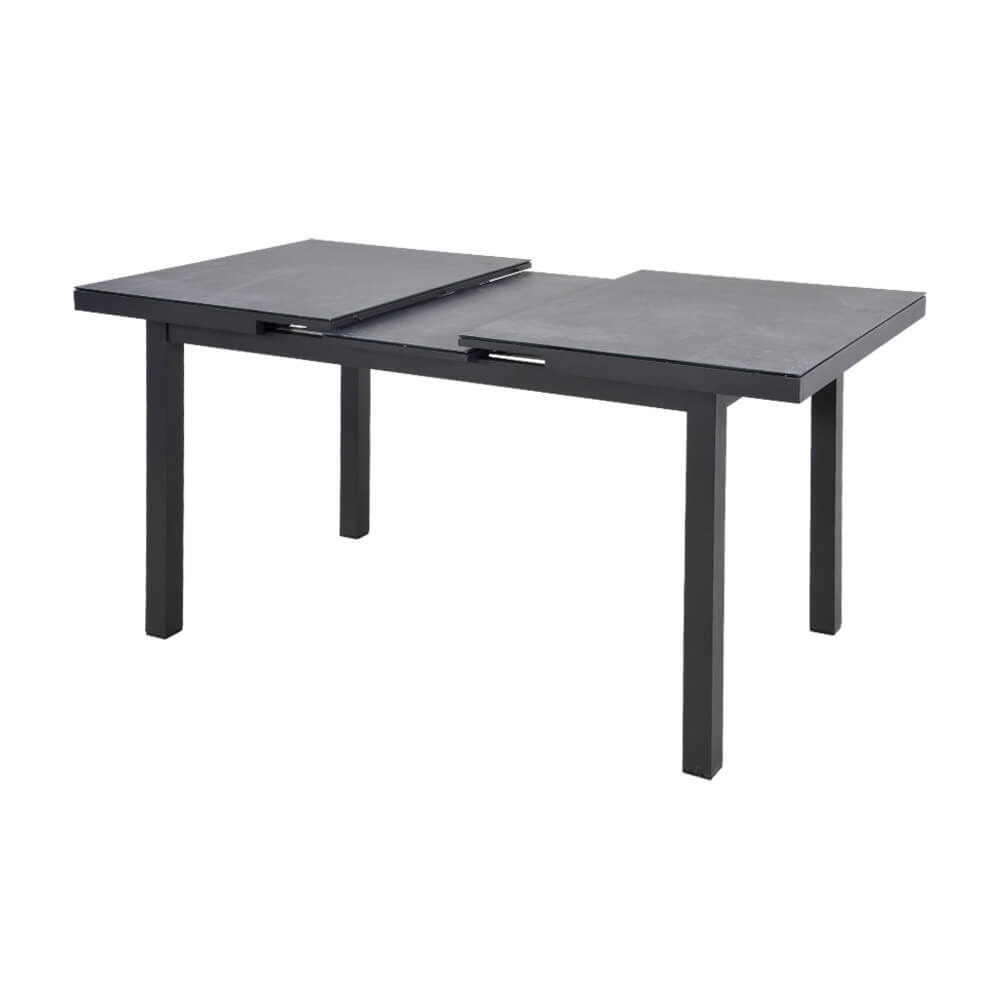 Anhtrazit Alu Table de jardin à rallonges 130/240cm - Table à rallonges Turnu / 76x130/160x75cm (HxLxP)