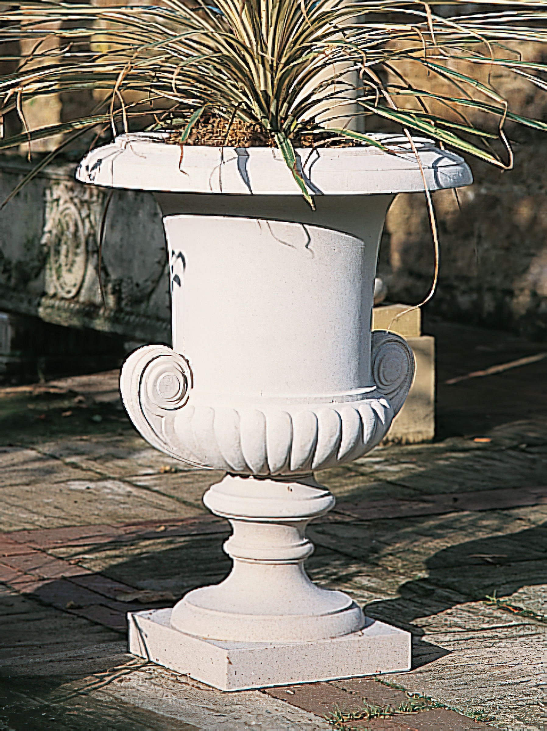 Amphore de jardin en pierre ancienne - Karin Hall / Terracotta