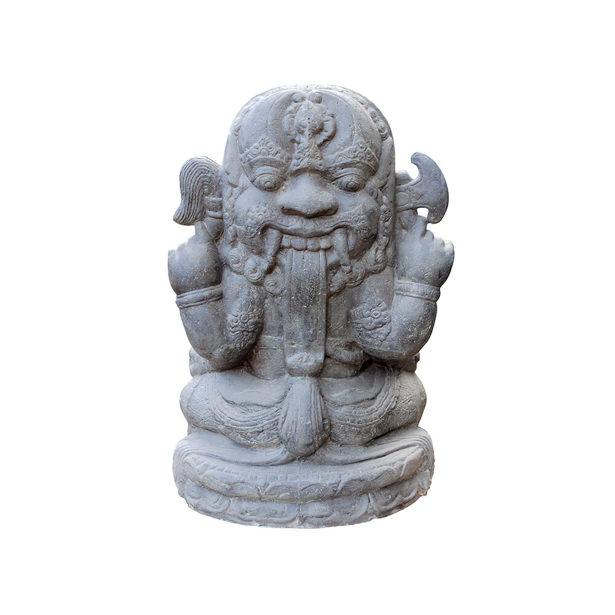 Ganesha assis sculpture de décoration de jardin en pierre - Sedenos