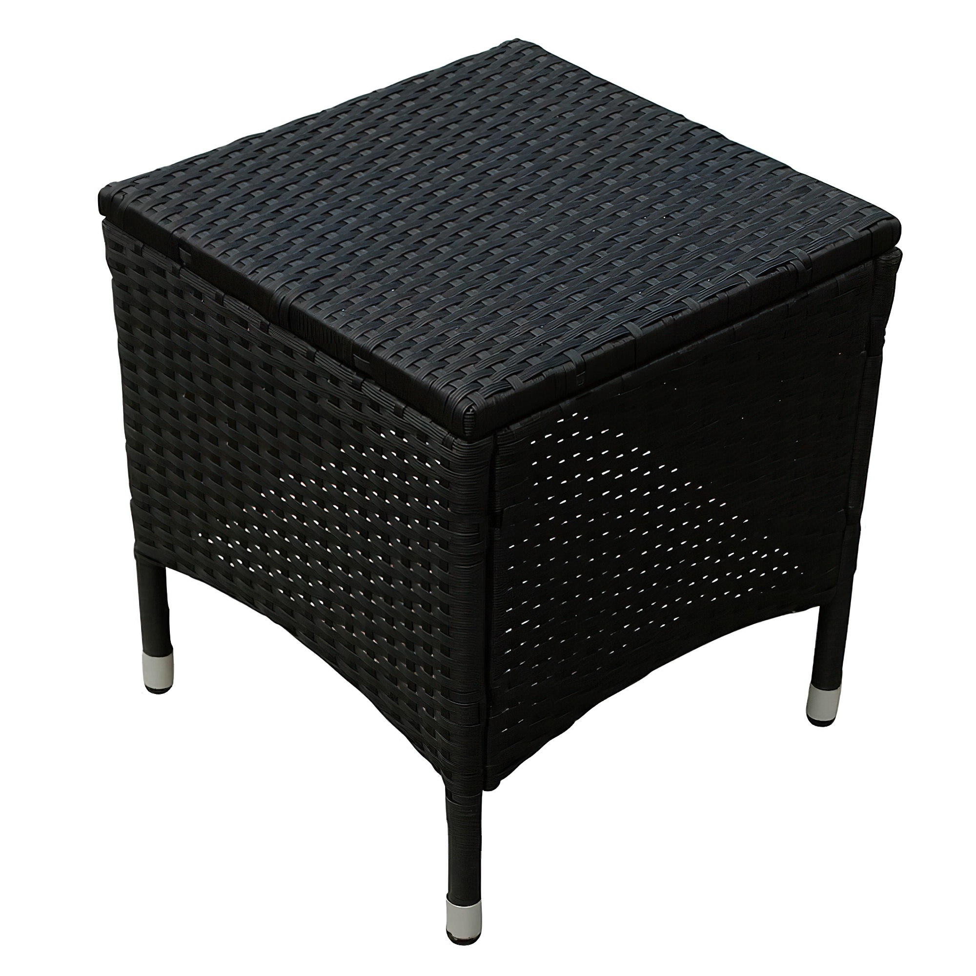 Tabouret d'angle pour l'extérieur en poly rotin - noir - Blakella noir Tabouret