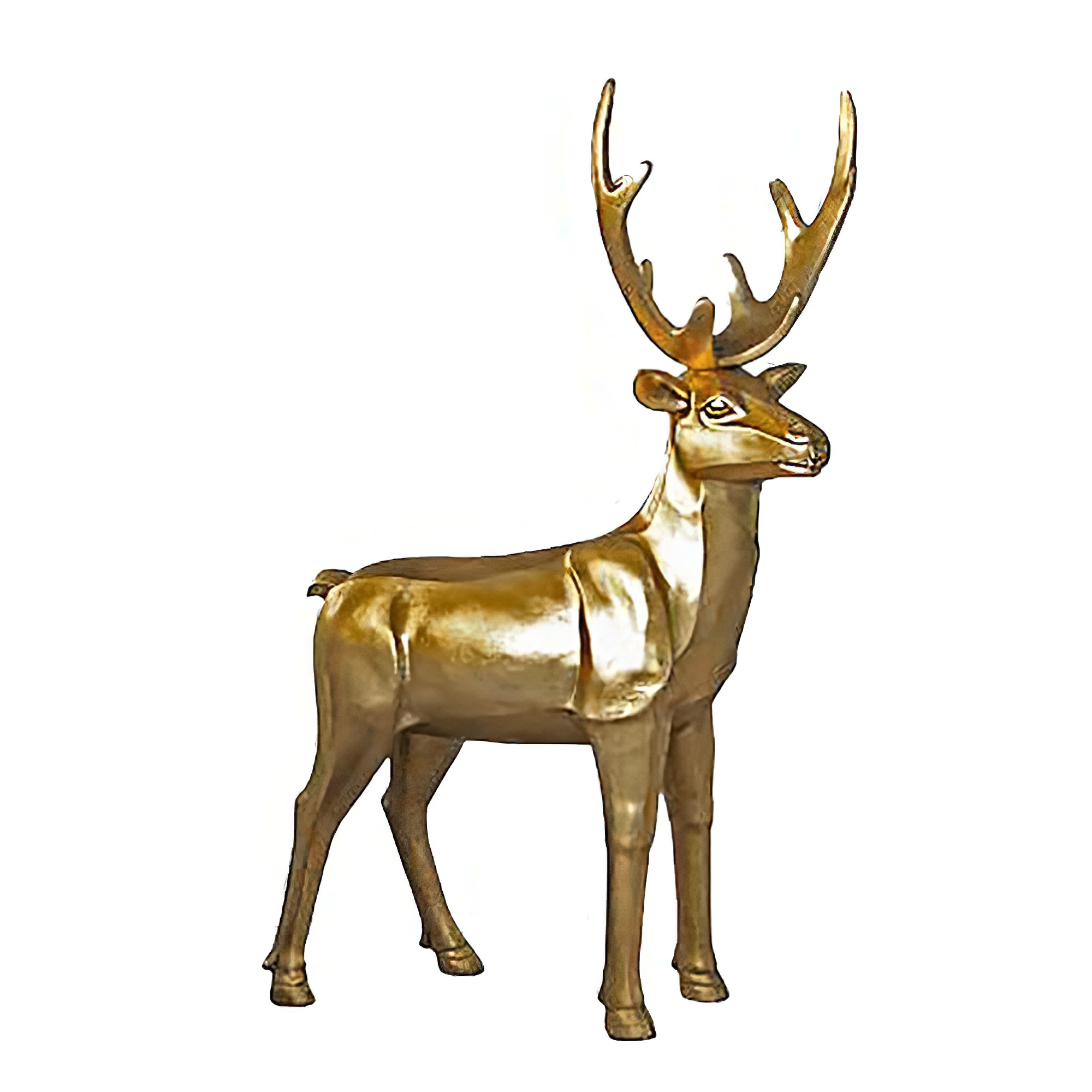Figurine de renne en polystone - Intérieur - Or - Prancer