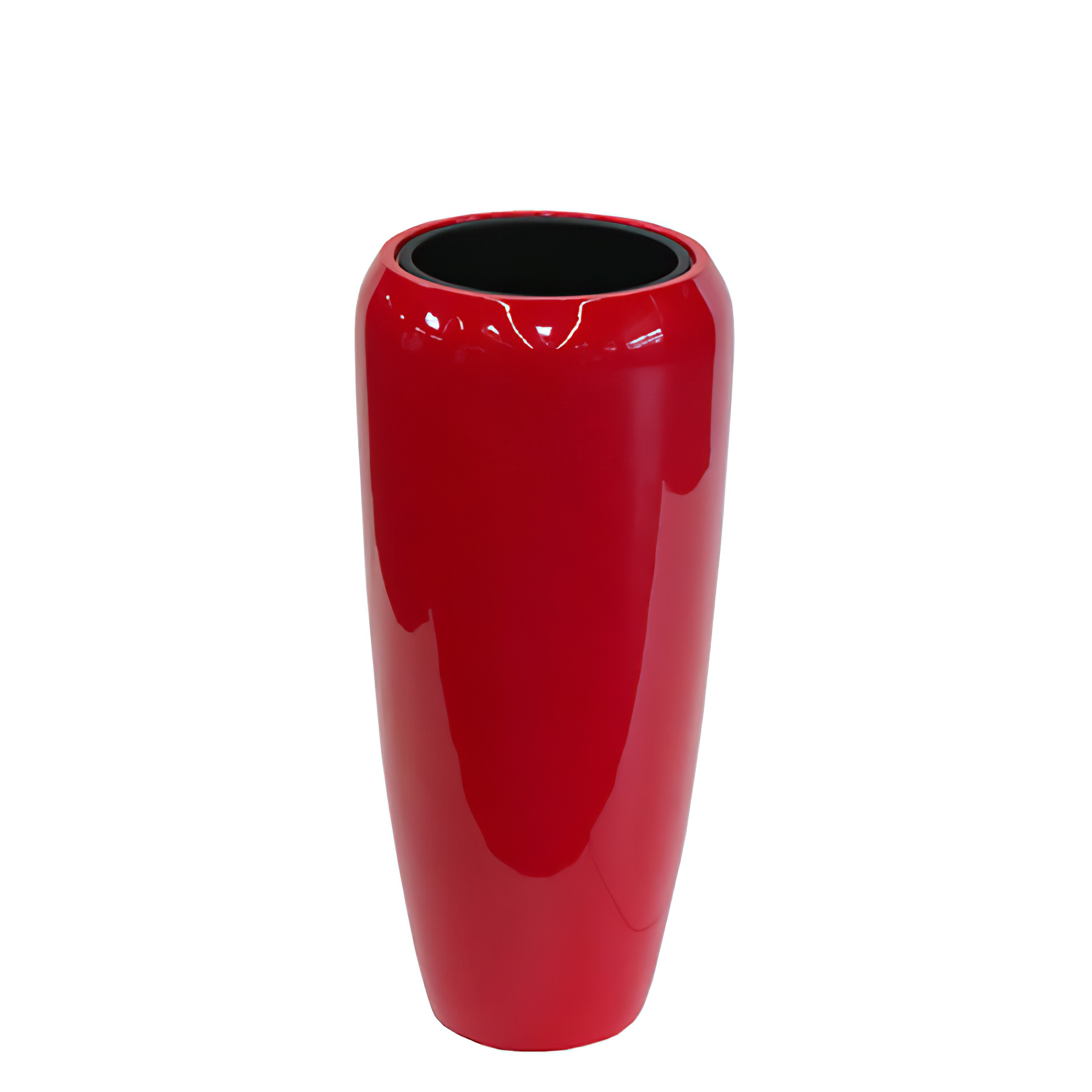 Vase à plantes moderne pour l'extérieur - rouge brillant - Polystone - Gineso / 117x34cm (HxDm)