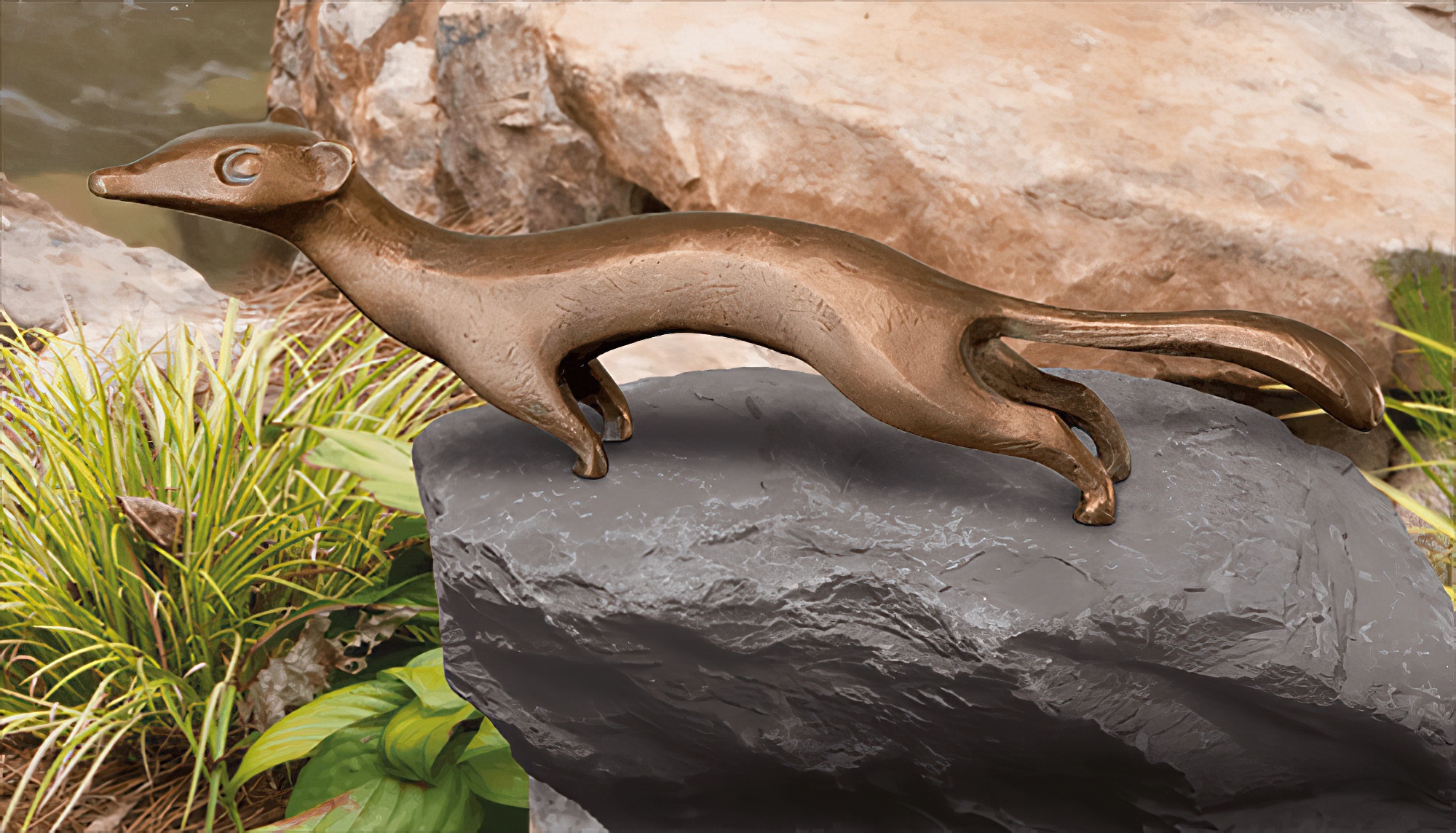 Sculpture en bronze Fouine pour le jardin - stylistique - Fouine