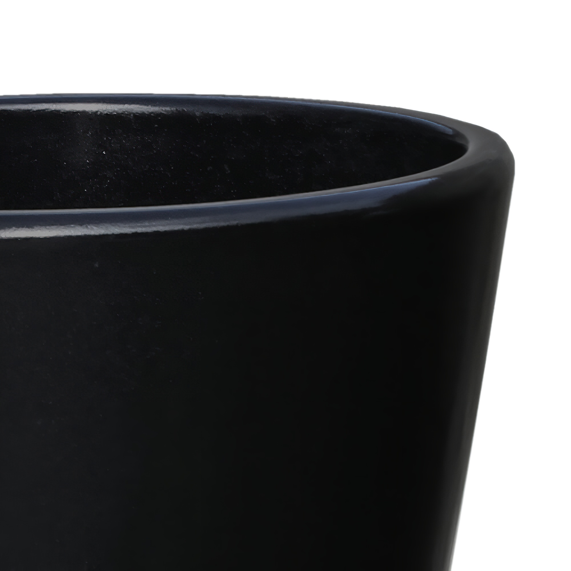 Pot de fleurs de jardin en grès - résistant au gel - rond - noir - Amphiro Noir