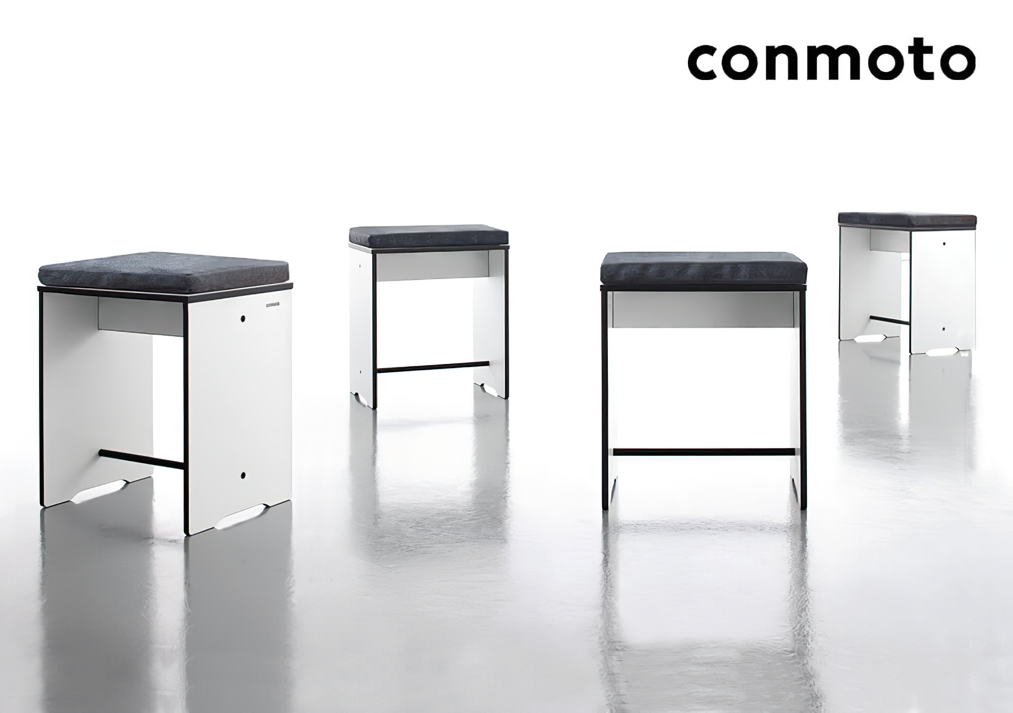 Tabouret de jardin moderne en HPL avec revêtement - Tabouret Riva / Anthracite / Revêtements beige clair