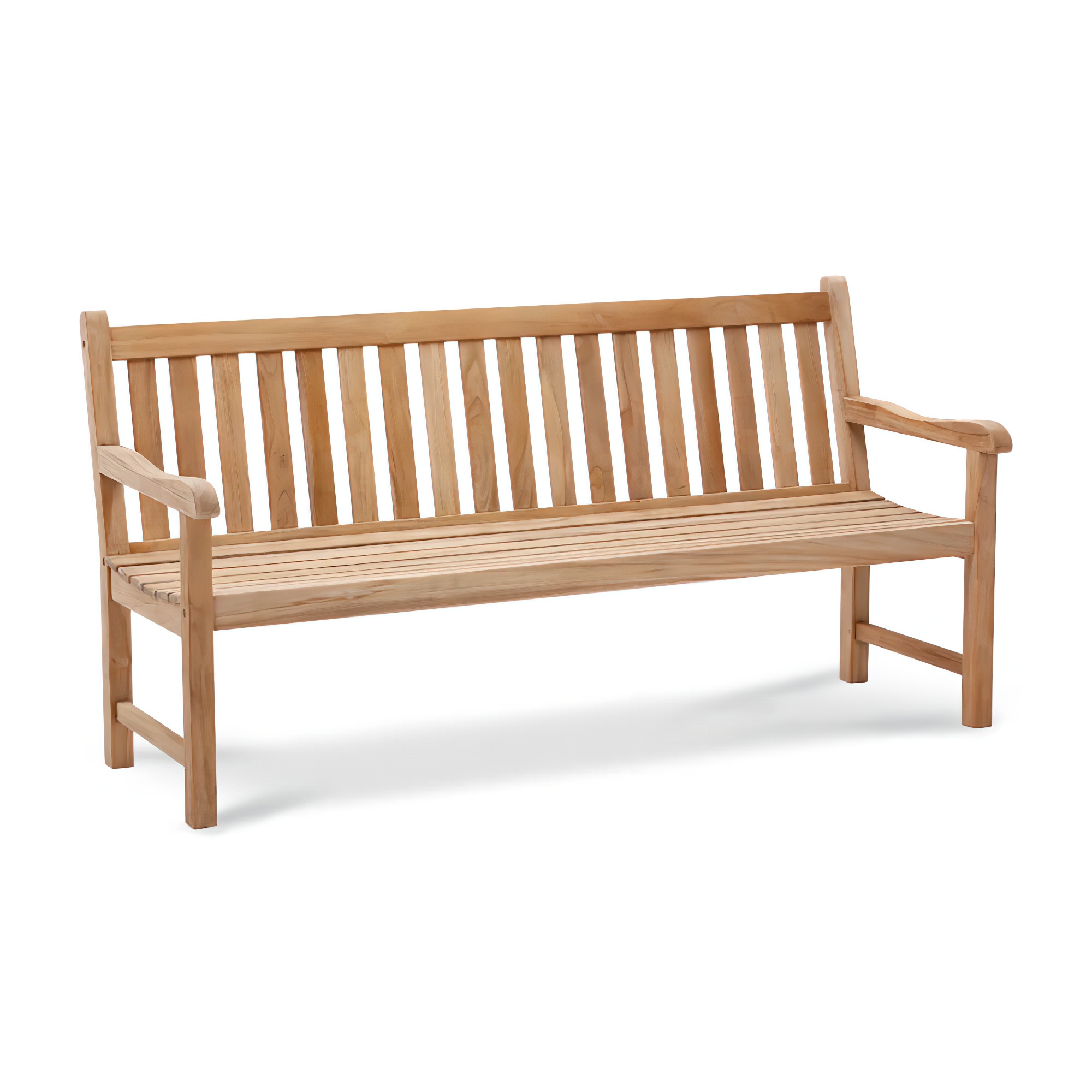 Banc de jardin classique 3 places en bois avec assise - Banc Brun + assise / Rouge