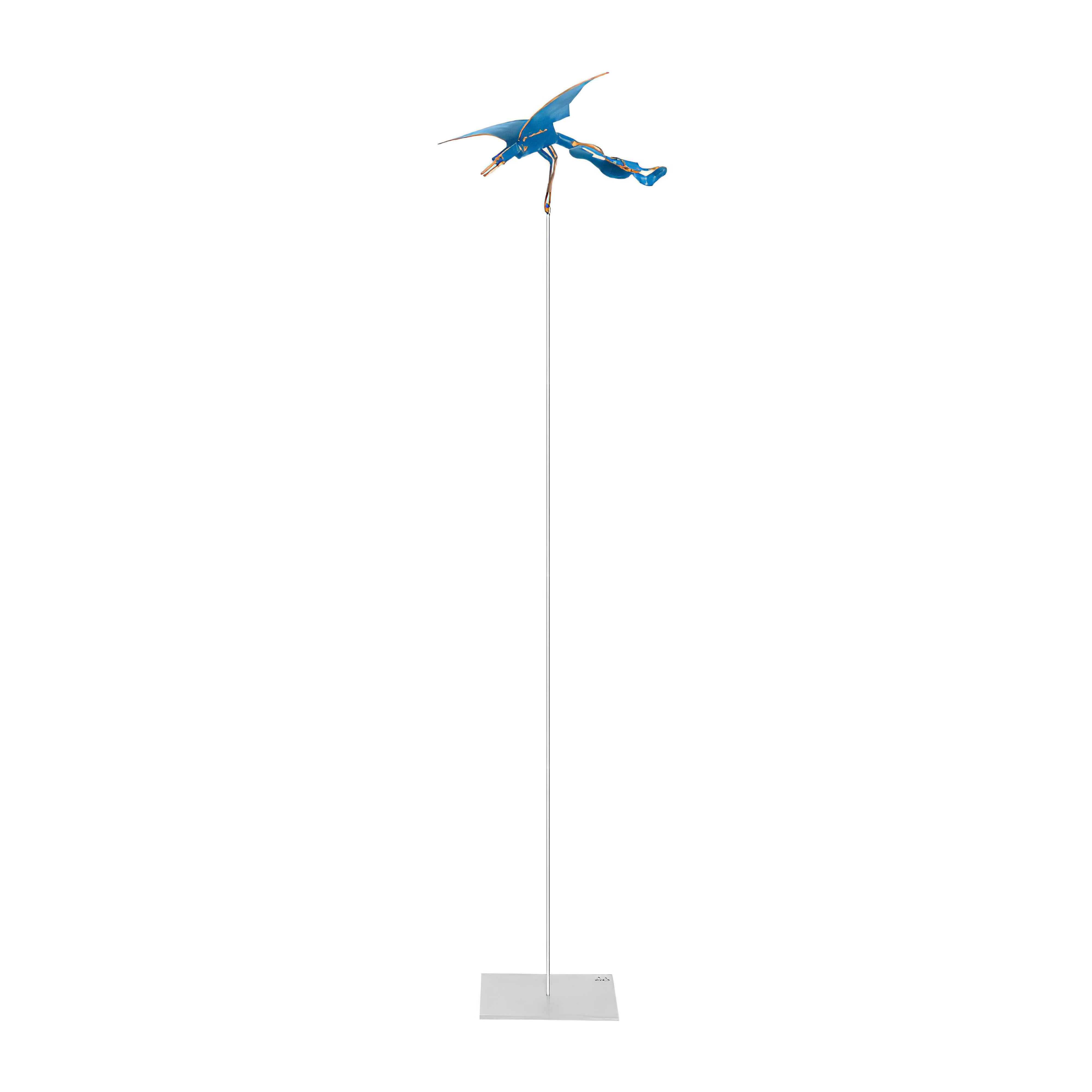 Sculpture d'oiseau bleu - figurine abstraite en bronze - édition limitée - chanteur