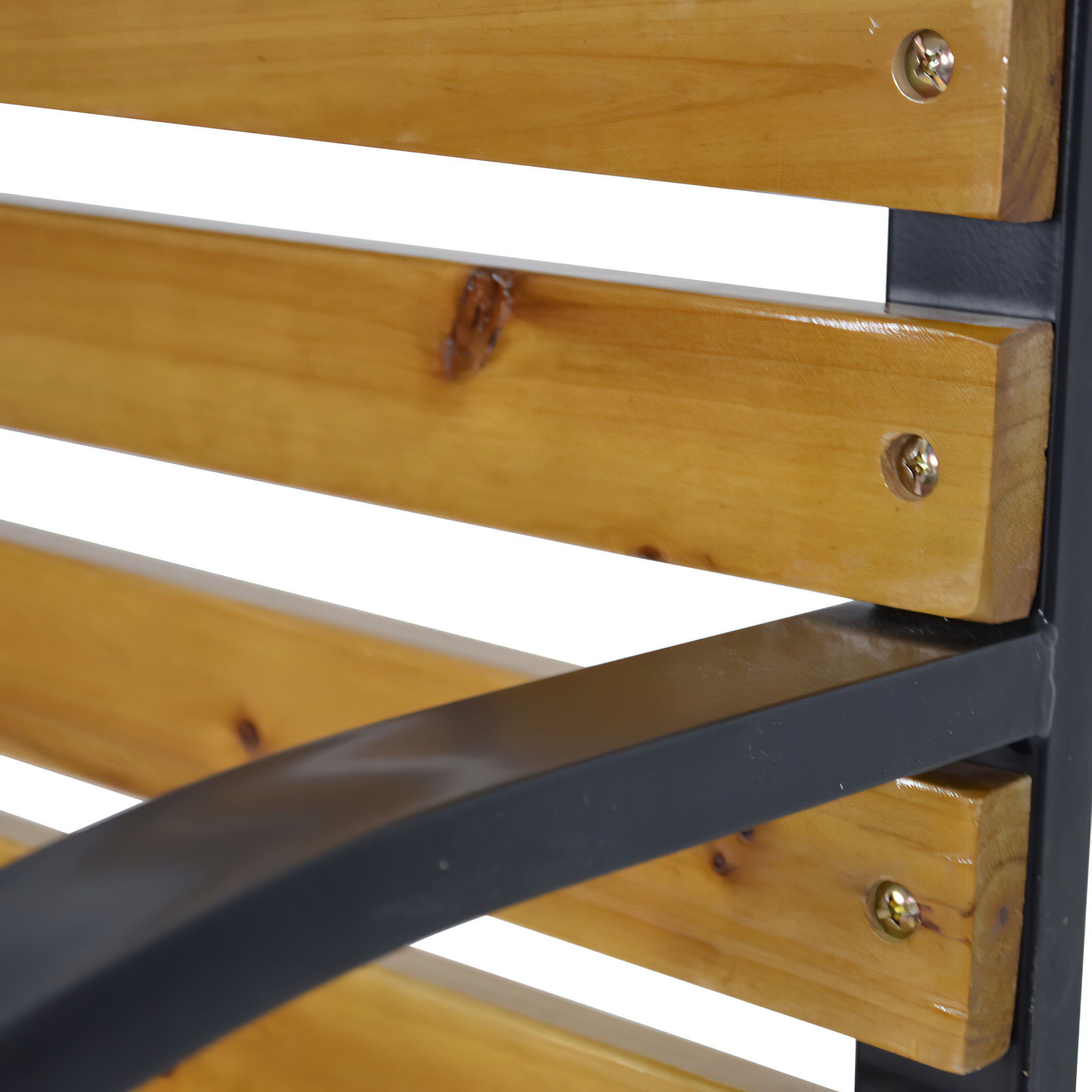 Banc élégant en métal et en bois - 2 places - Banc Miruna
