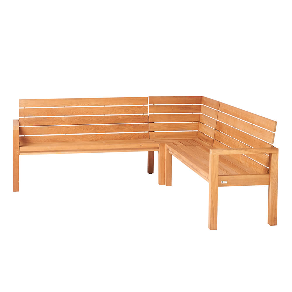 Jardin Banc d'angle en teck - Elément combiné - Lucy Banc d'angle