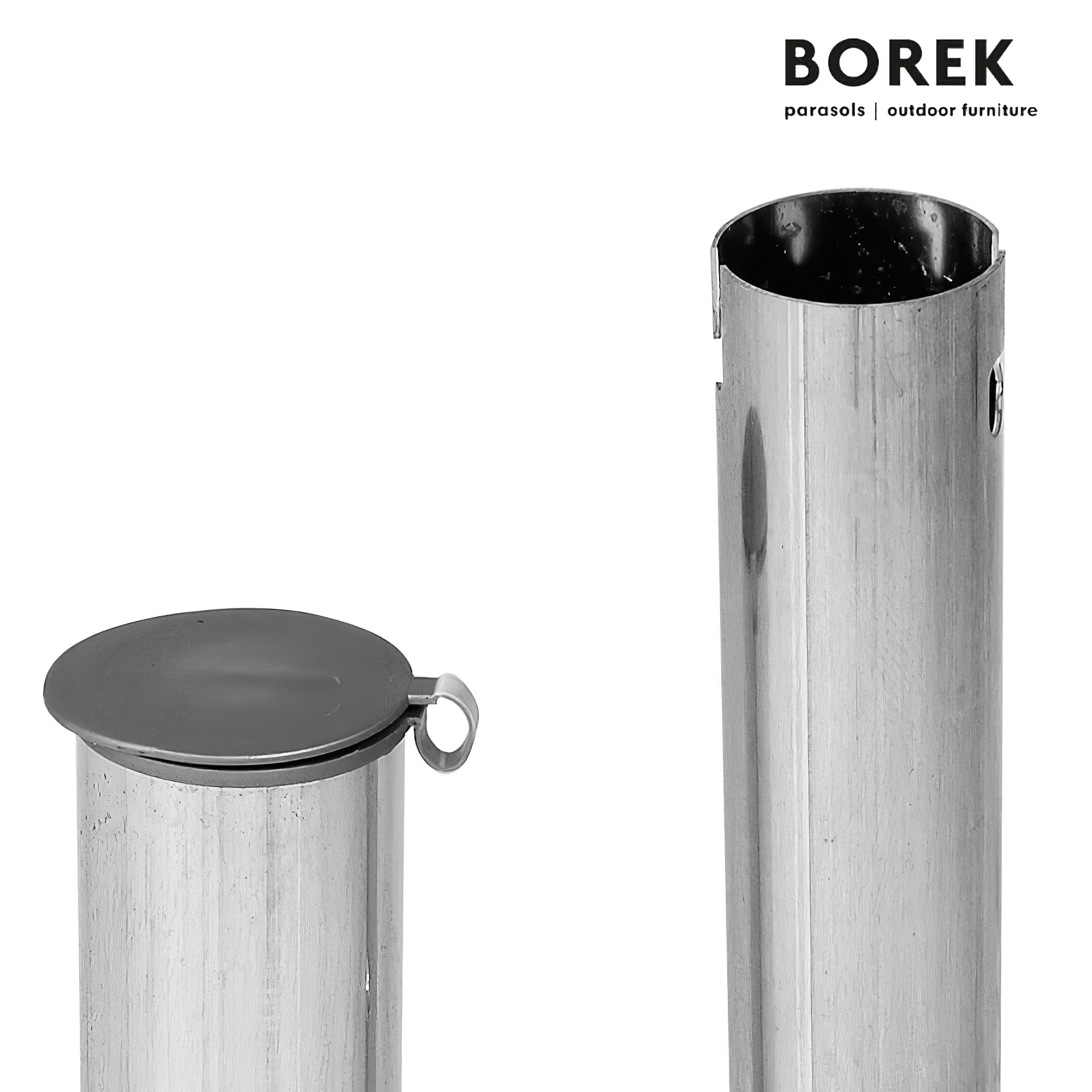 Porte-parapluies Ancrage au sol de Borek - Aluminium argenté - Ancrage au sol / 60mm