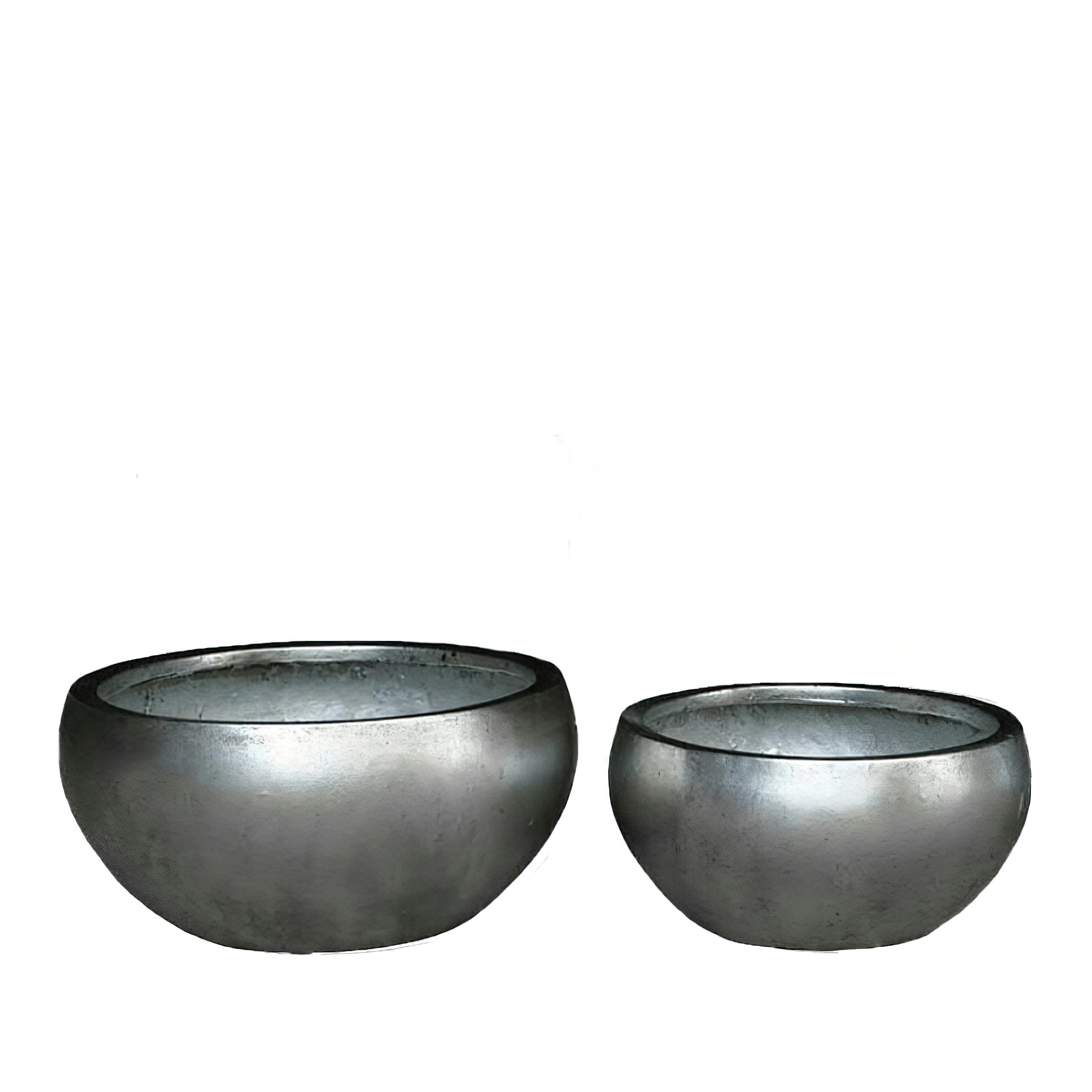 Set de 2 jardinières - Polystone - Silver - Intérieur - Besma