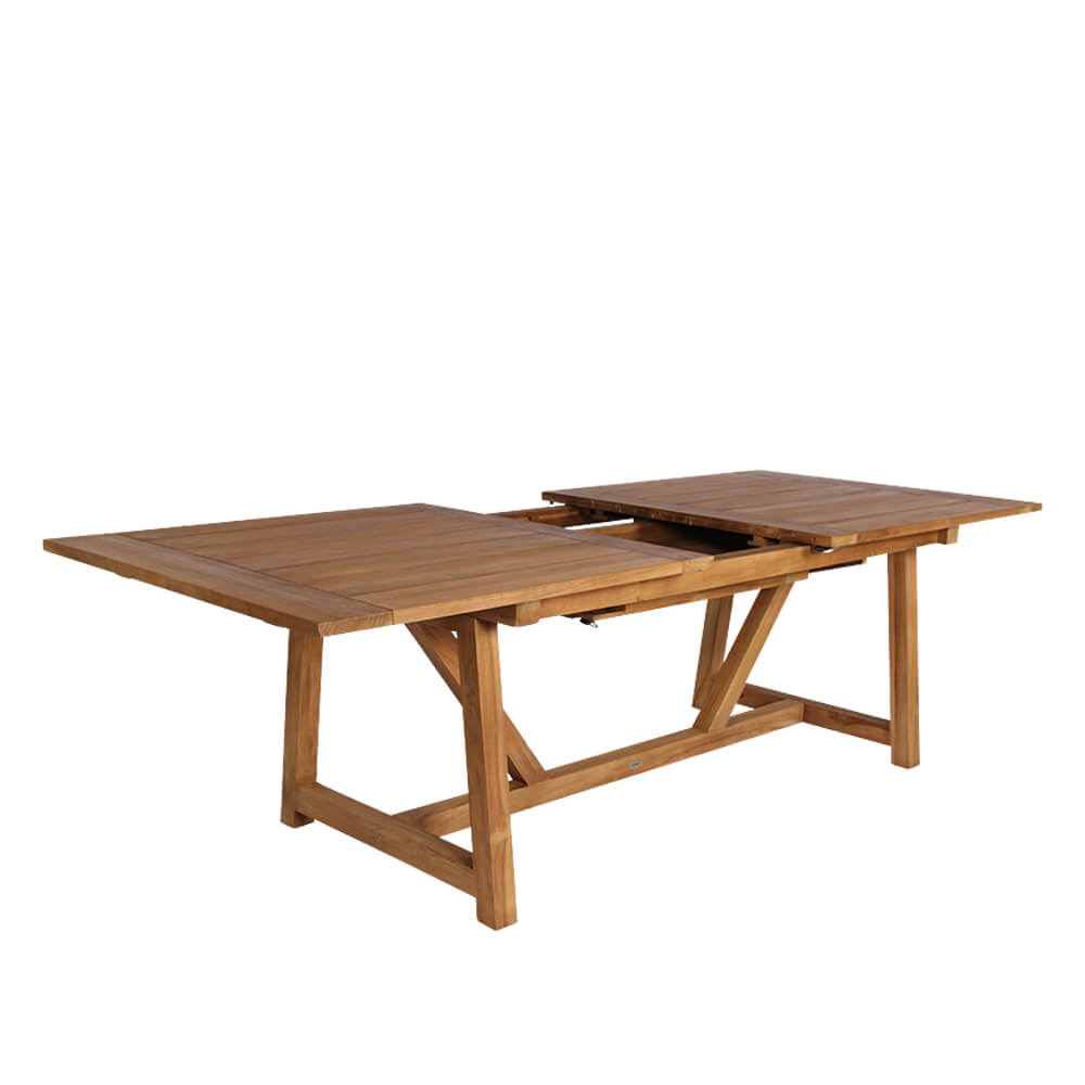 Grande table de jardin à rallonges en teck - Table à rallonges Mari