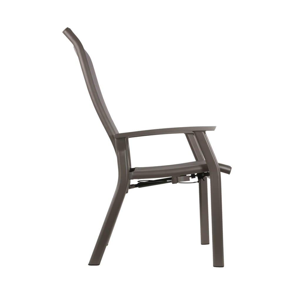 Chaise de jardin en aluminium avec dossier haut réglable - Vido Chaise à dossier haut